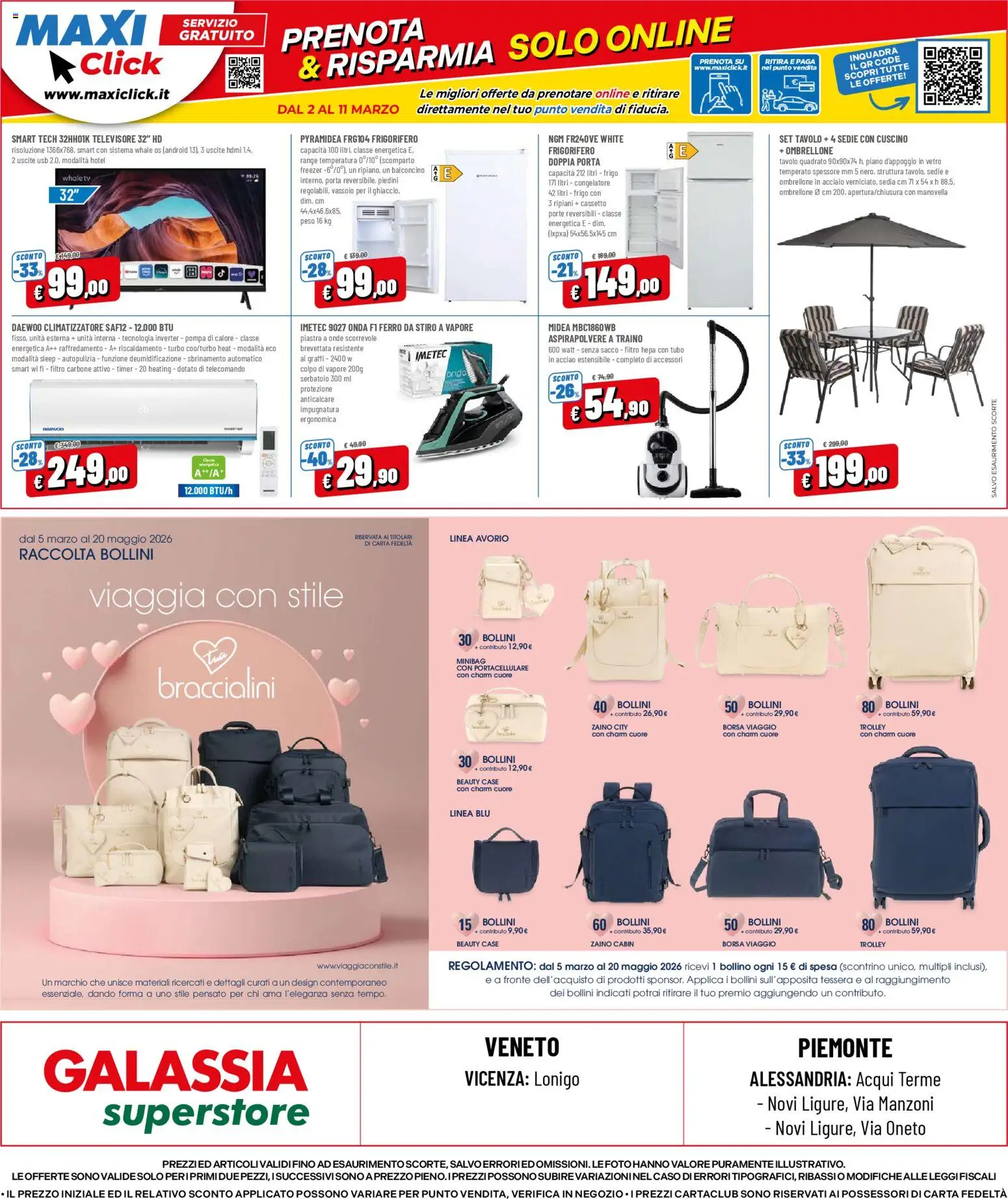 Volantino Galassia del 02.03.2026 | Pagina: 24 | Prodotti: Telecomando, Ombrellone, Aspirapolvere, Tavolo