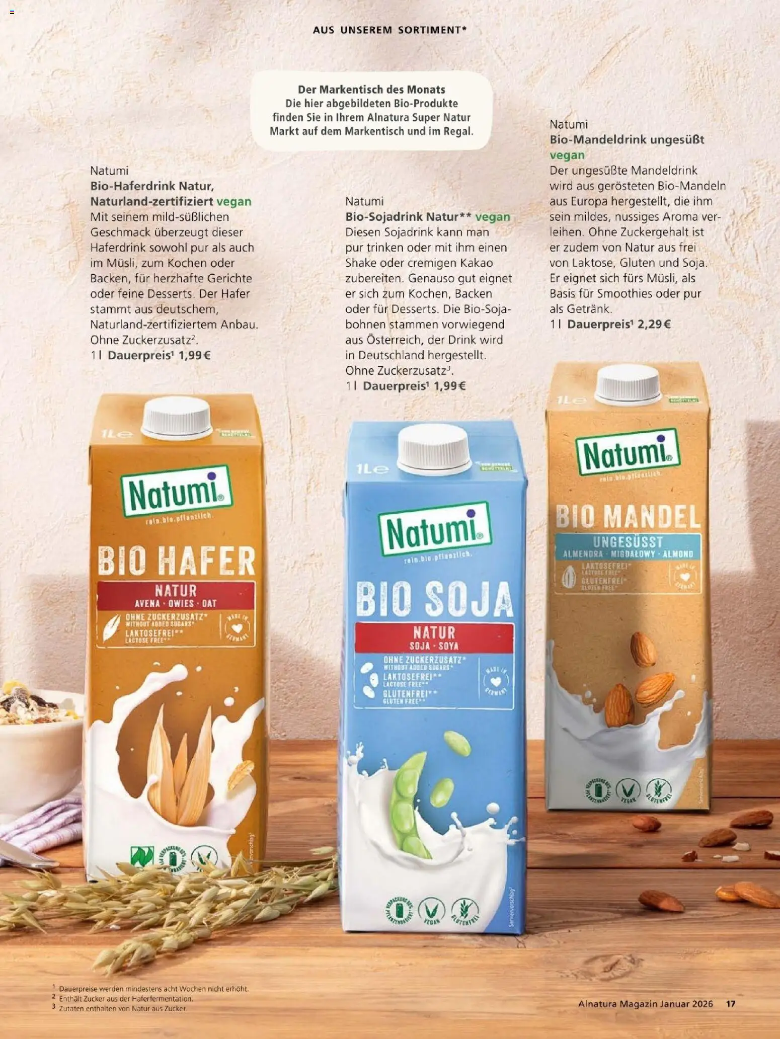 Alnatura Prospekt – gültig ab 01.01.2026 | Seite: 17 | Produkte: Haferdrink, Zucker