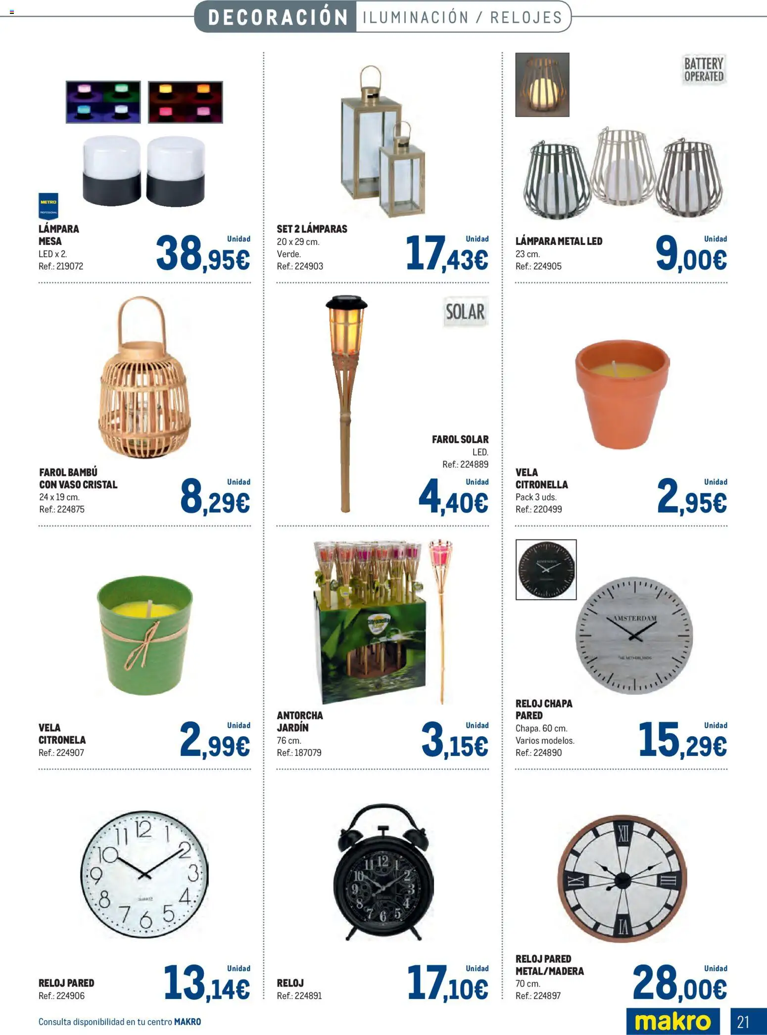 Makro - Especial Terrazas Canarias │ válido desde el 09.03.2026 | Página: 21 | Productos: Reloj, Vela, Mesa, Απορρυπαντικό ρούχων σε σκόνη