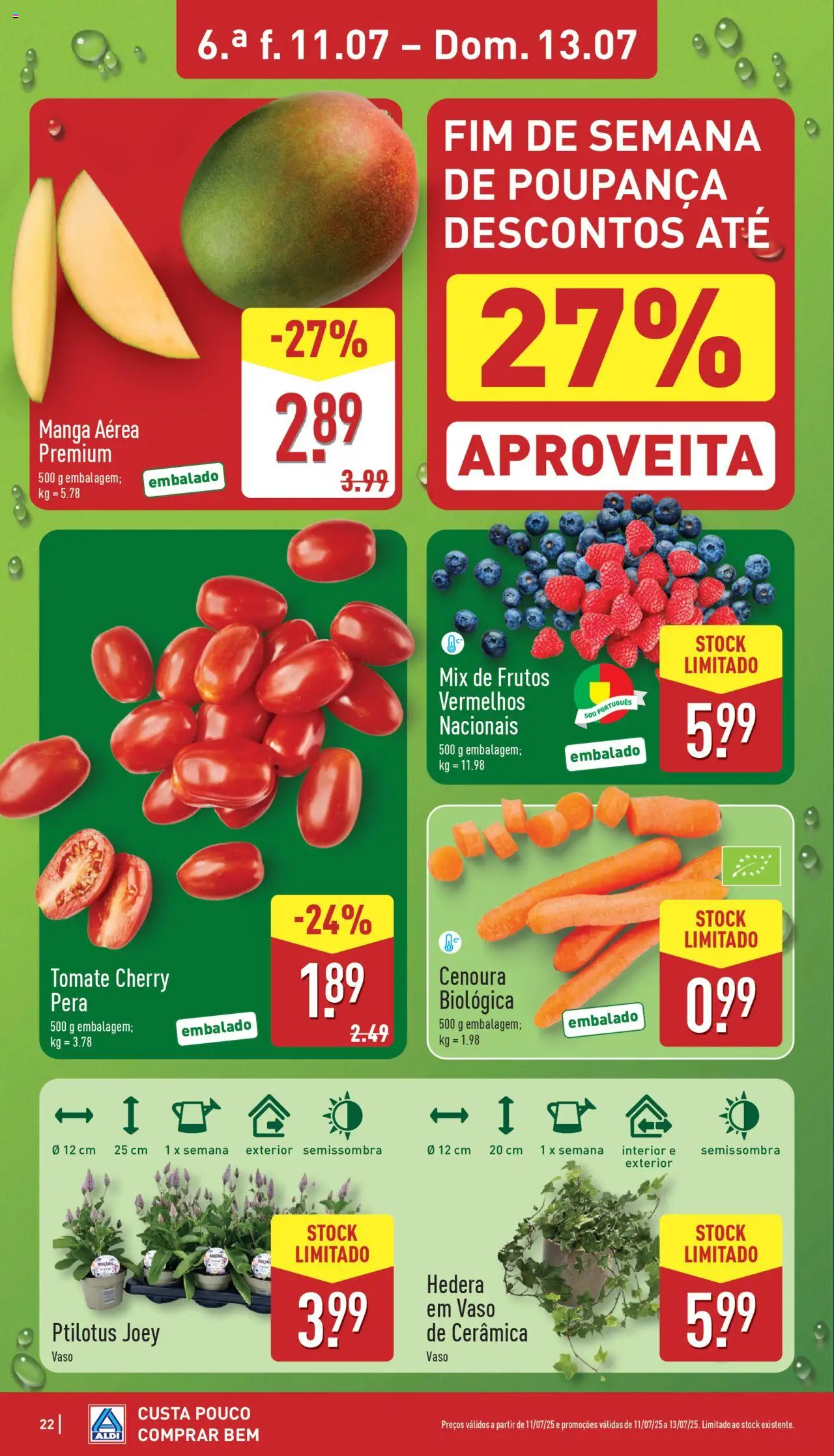 Aldi folheto │ válido de 07.07.2025 | Página: 22 | Produtos: Vaso, Tomate, Cenoura