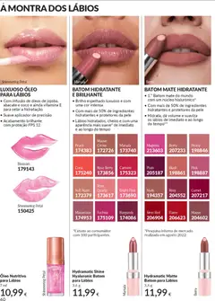Pré-visualização BATOM HIDRATANTE E BRILHANTE, Brilho espelhado luxuoso e com uma cor intensa. Com mais de 50% de ingredientes hidratantes e protetores da pele. Lábios hidratados, cheios e com uma aparência mais suave* de imediato e ao longo do tempo válido de 01.02.2026 | Página: 62