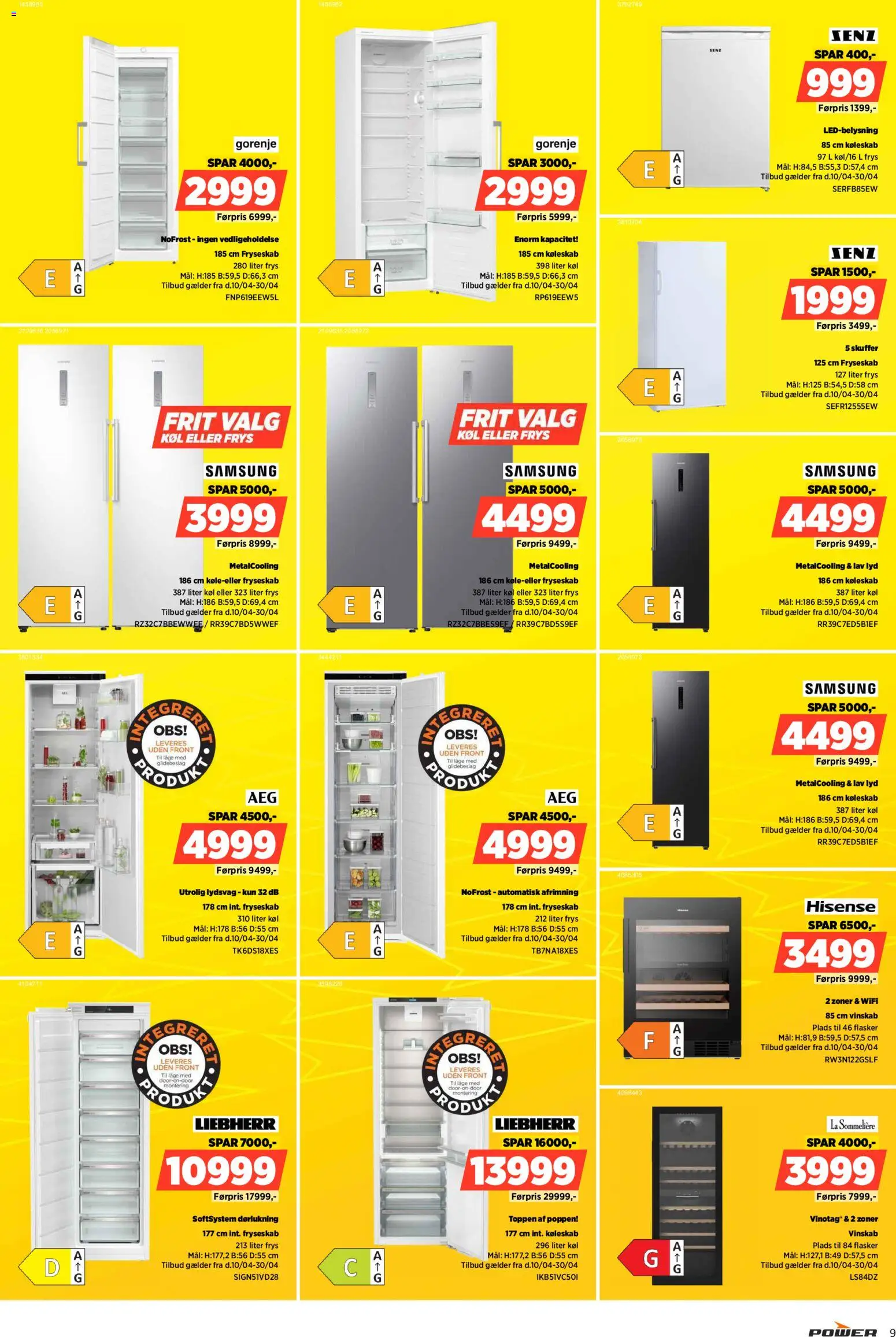 Power tilbudsavis – gyldig fra 17.04.2026 | Side: 9 | Produkter: Lyd, Køleskab
