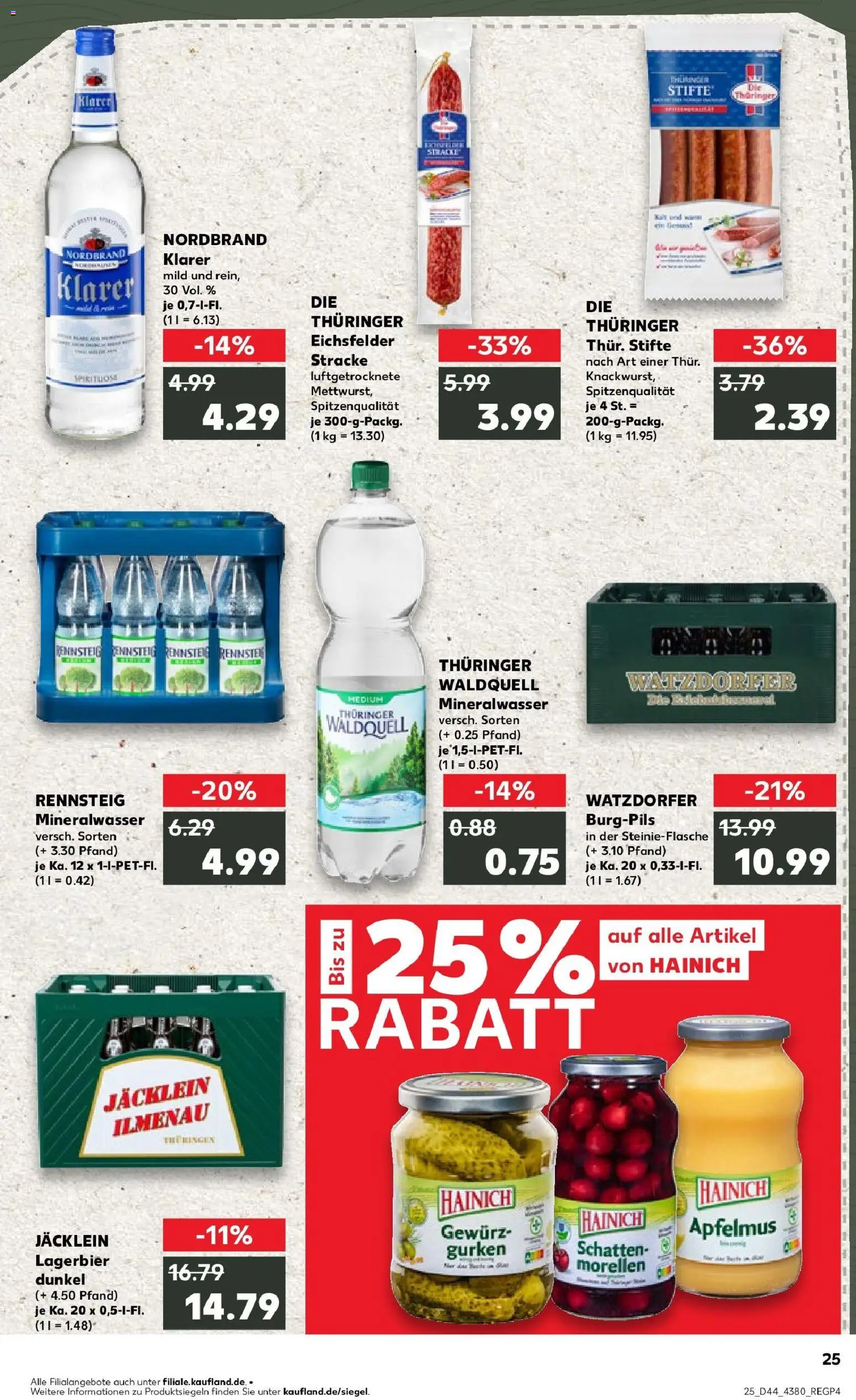 Kaufland prospekt Ilmenau	 – gültig ab 30.10.2025 | Seite: 25 | Produkte: Mineralwasser, Apple, Gurken