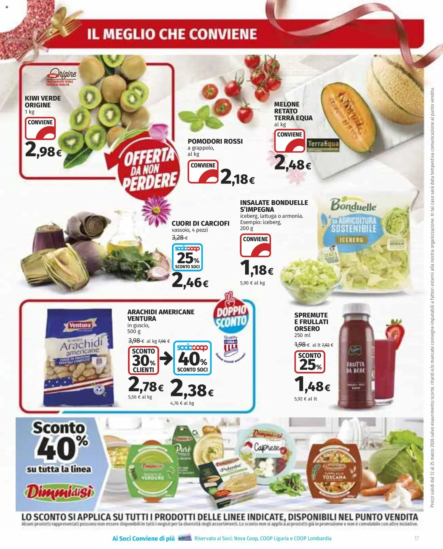 Volantino Ipercoop del 12.03.2026 | Pagina: 17 | Prodotti: Kiwi, Frutta, Arachidi, Lattuga