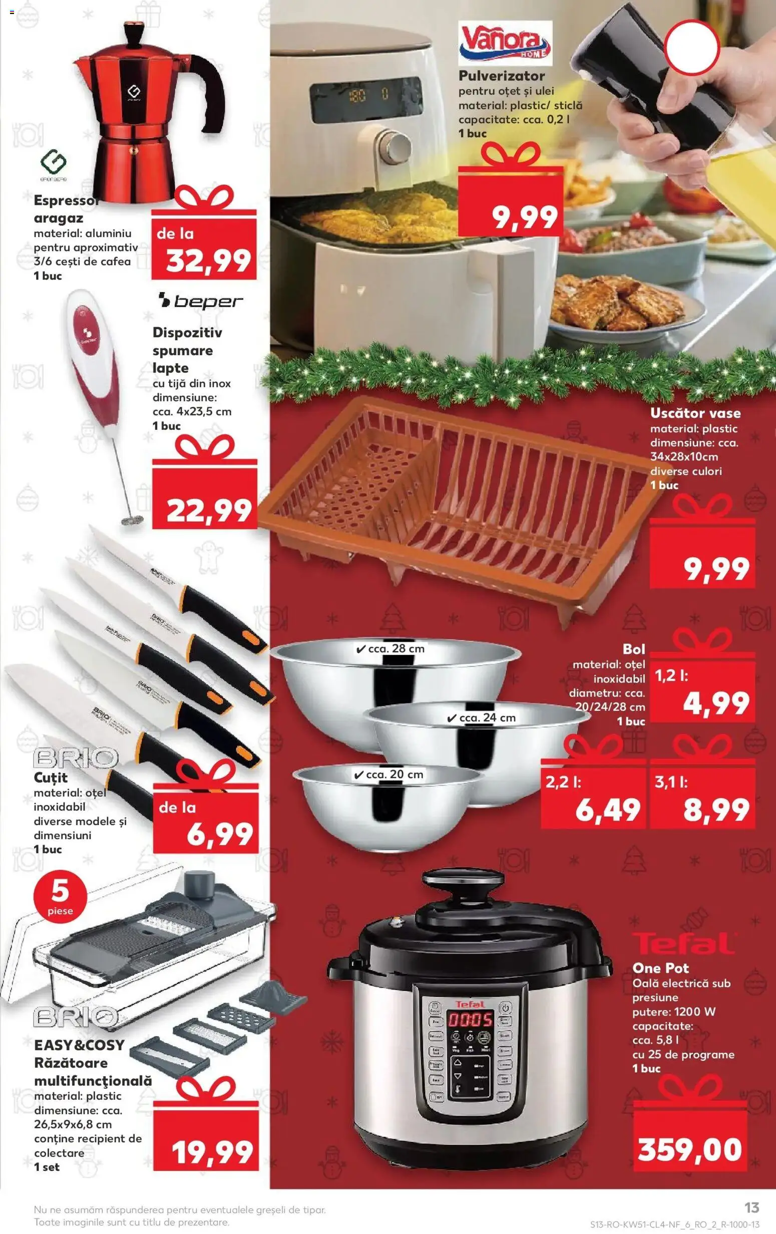 Noul catalog Kaufland – valabil de la 17.12.2025 | Pagină: 13 | Produse: Uscător, Răzătoare, Lapte, Ulei