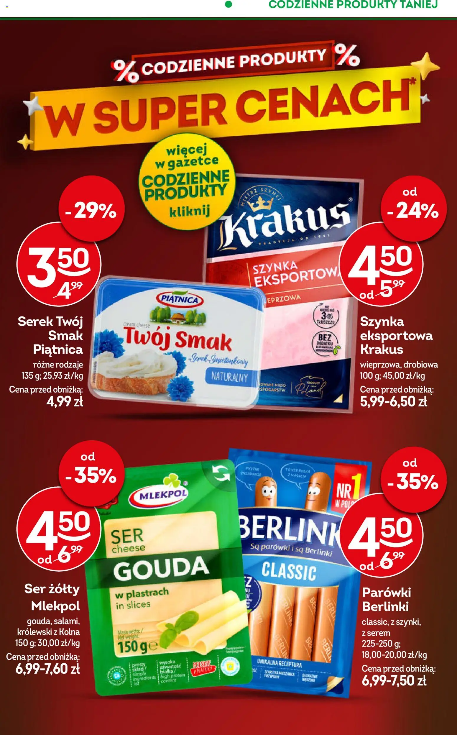 Żabka Gazetka od 22.10.2025 | Strona: 3 | Produkty: Ser żółty, Serek, Mięso, Parówki