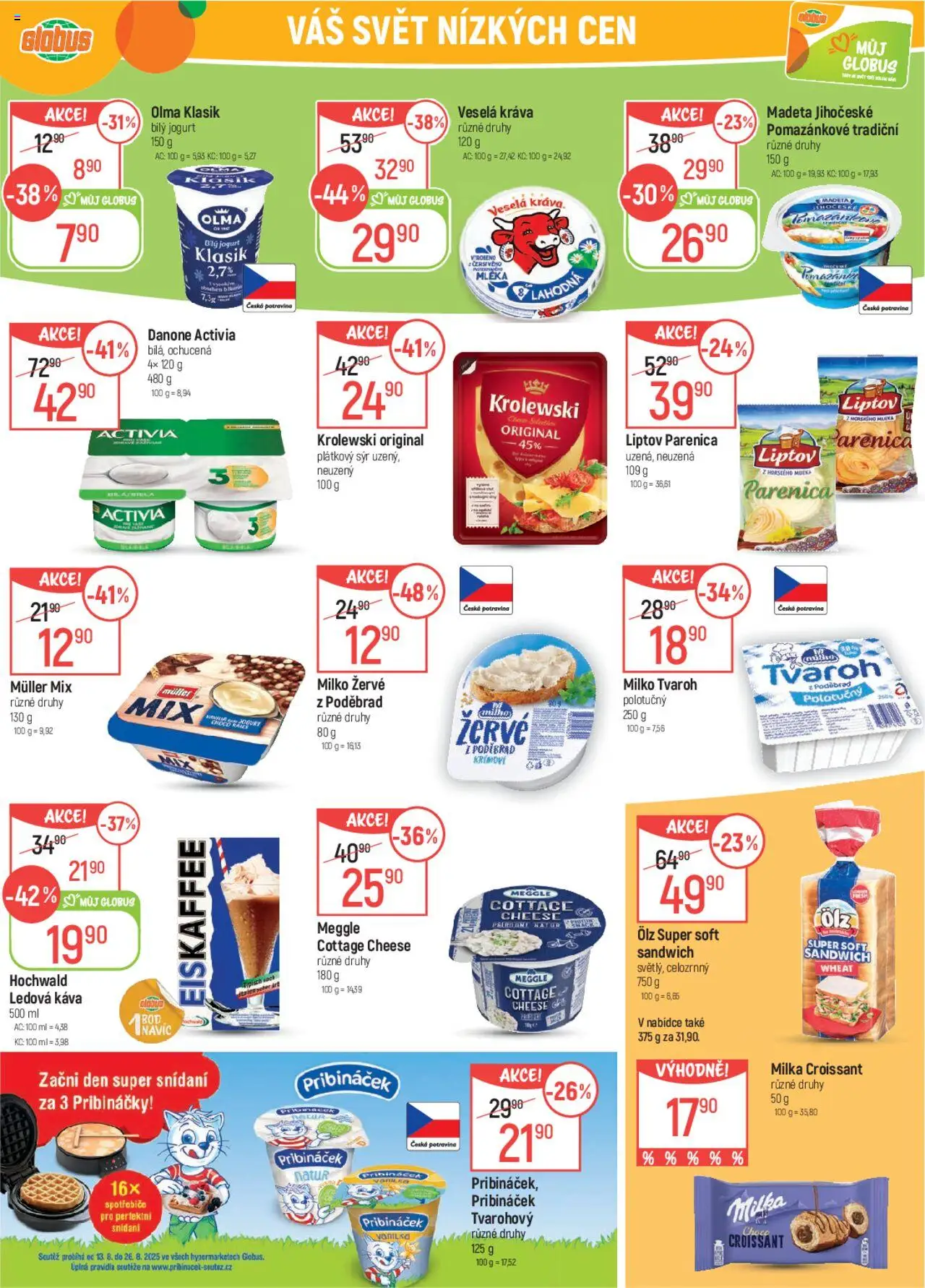 Globus leták od 13.08.2025 | Strana: 23 | Produkty: Parenica, Milka, Cottage cheese, Cottage