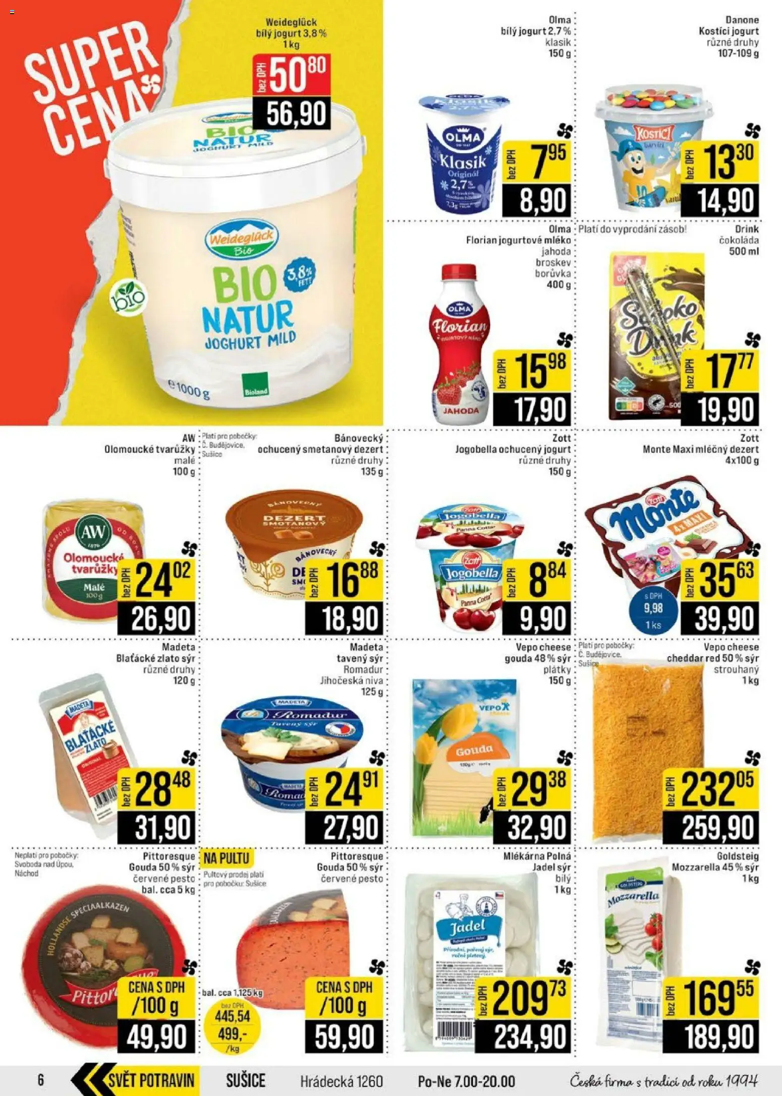Jip leták - Cash & Carry od 28.01.2026 | Strana: 6 | Produkty: Tavený sýr, Gouda, Sušiče, Sýr Blaťácké zlato