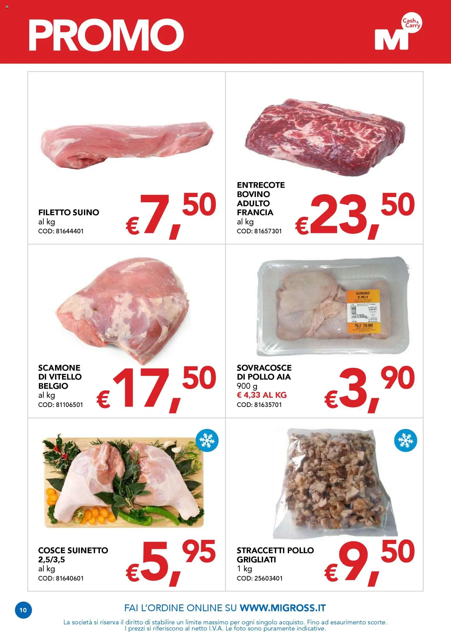 Volantino Migross del 15.01.2026 | Pagina: 10 | Prodotti: Bovino, Pollo, Suino, Vitello