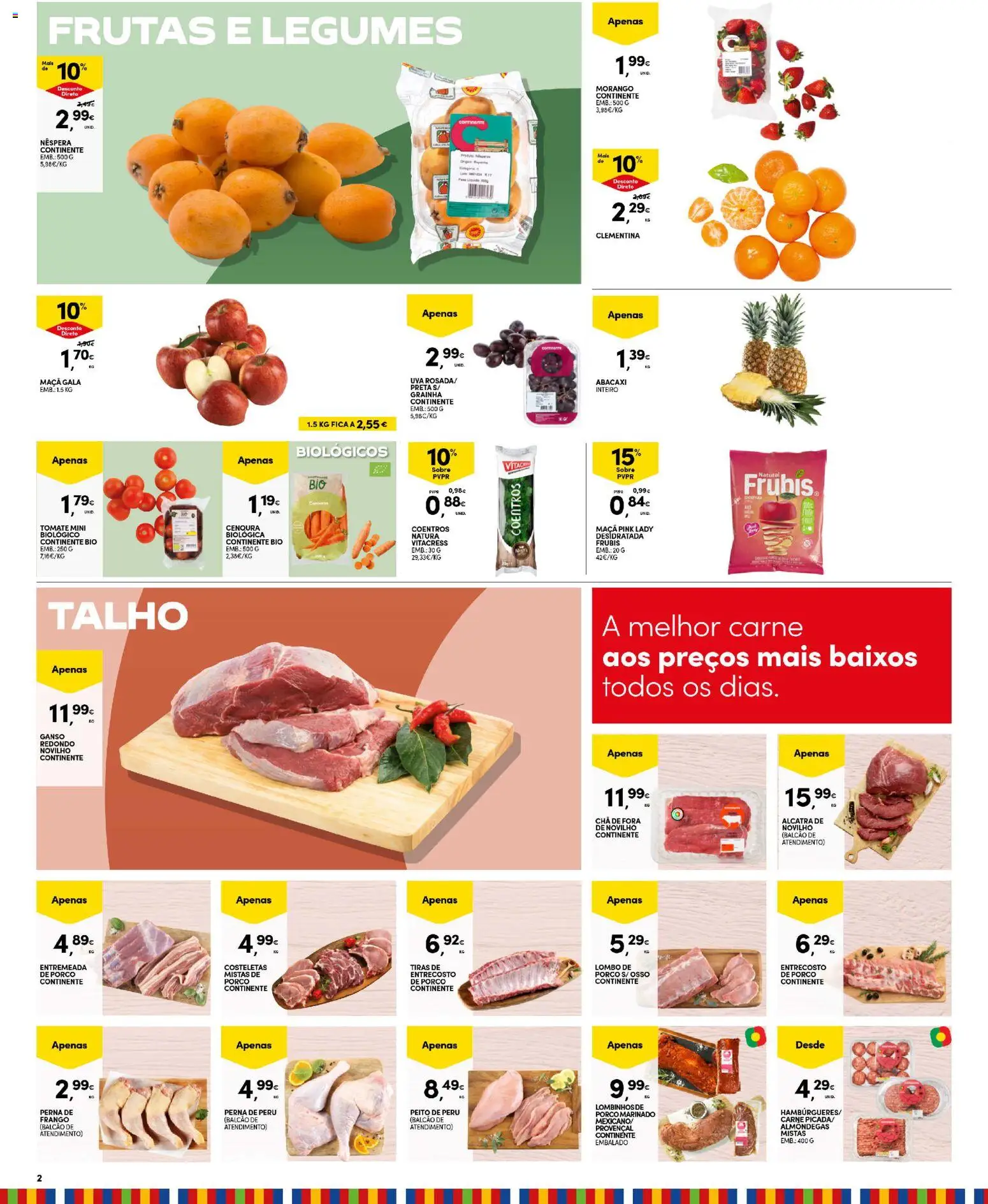 Continente Madeira │ válido de 21.04.2026 | Página: 2 | Produtos: Peito de peru, Chá, Tomate, Cenoura