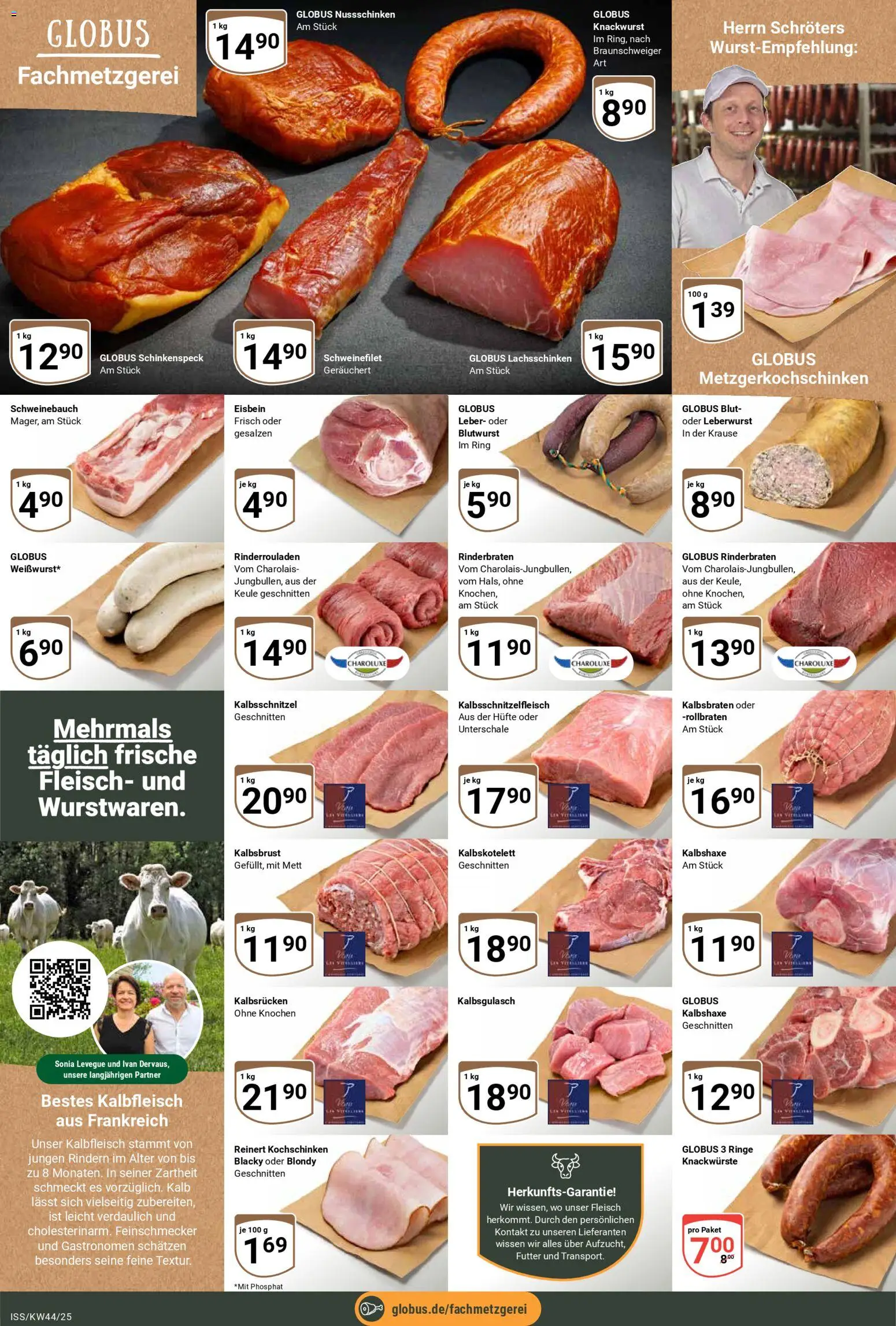 Globus Prospekt 	 – gültig ab 27.10.2025 | Seite: 8 | Produkte: Rinderbraten, Schweinebauch, Schweinefilet, Fleisch