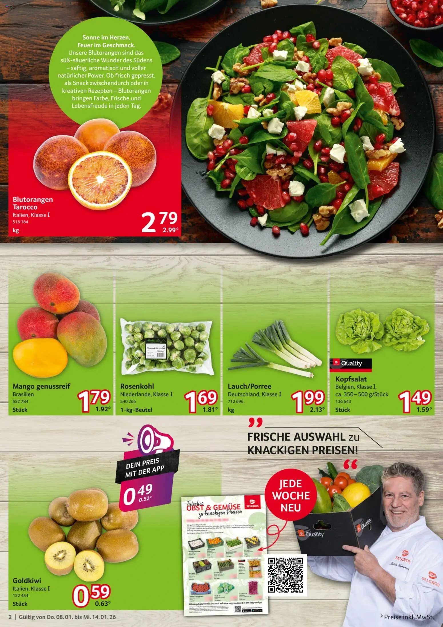 Selgros Prospekt 	 – gültig ab 08.01.2026 | Seite: 2 | Produkte: Gemüse, Mango