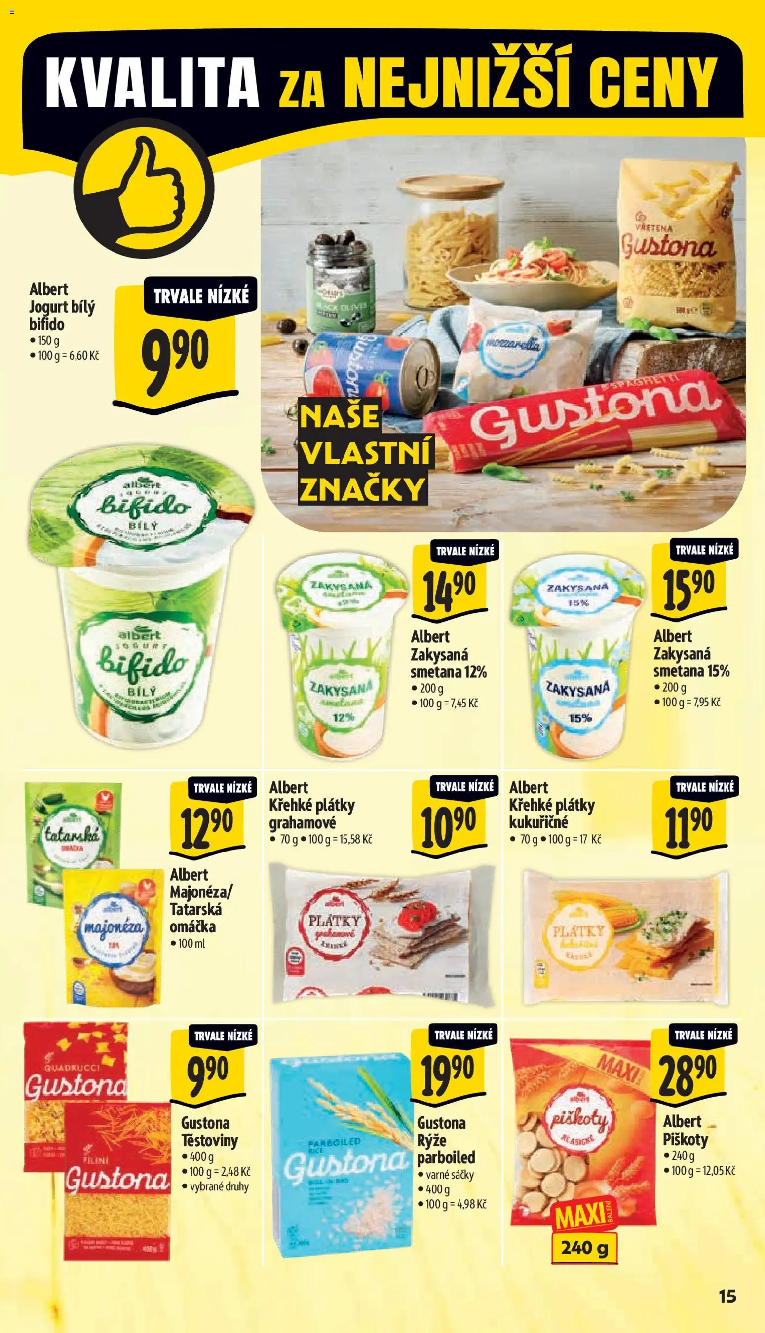 Albert leták - Supermarket od 07.04.2026 | Strana: 25 | Produkty: Těstoviny, Smetana, Piškoty, Majonéza