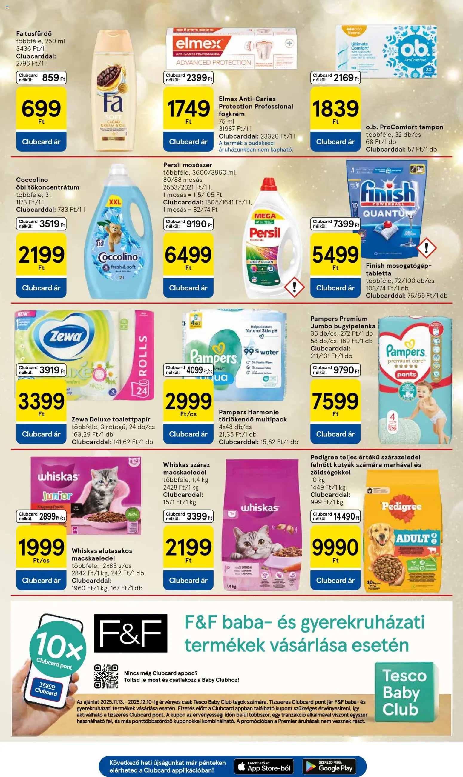 Tesco akciós ujság - amely érvényes a következő dátumtól: 04.12.2025 | Oldal: 7 | Termékek: Macskaeledel, Törlőkendő, Tusfürdő, Fogkrém