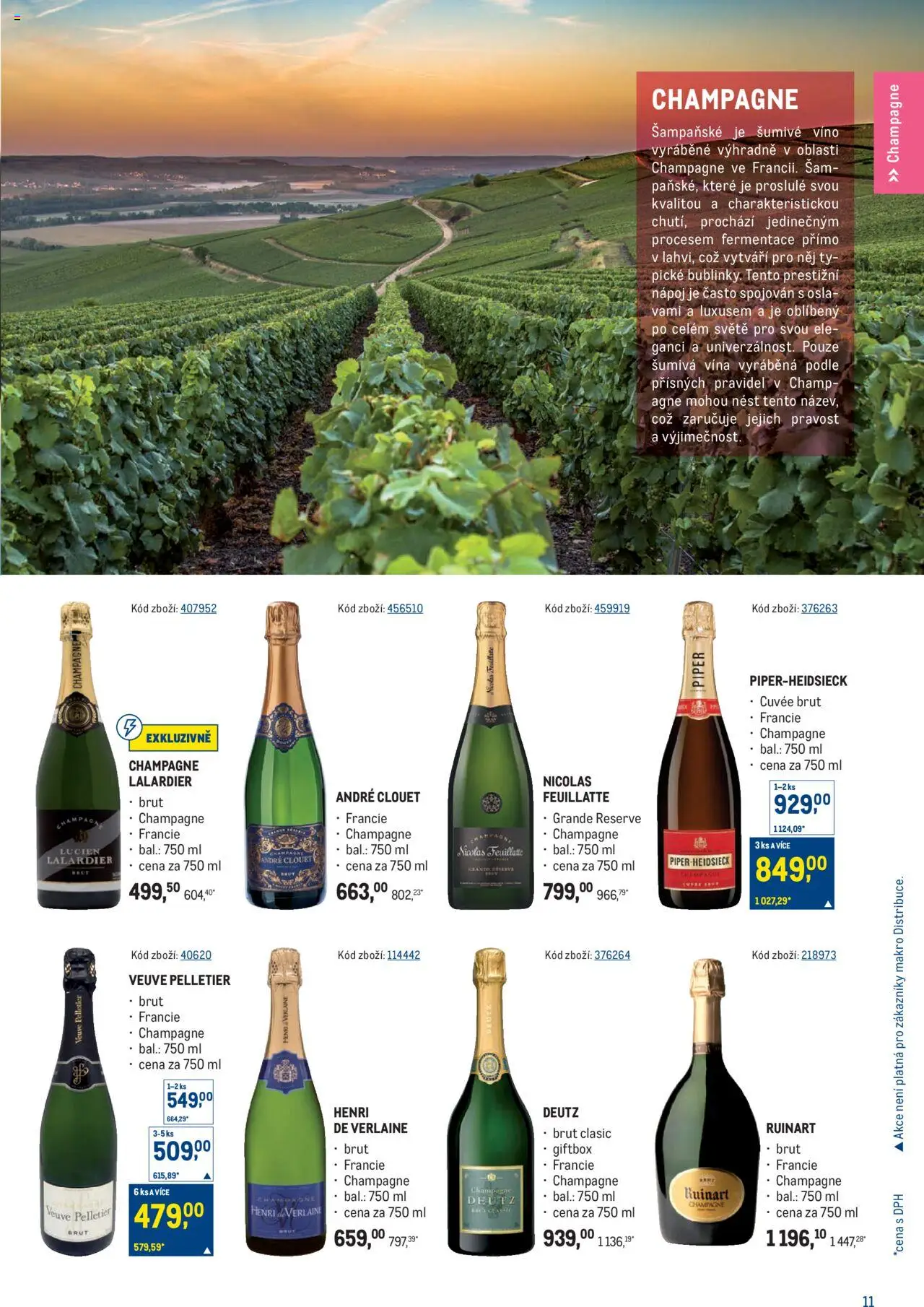 Makro leták  - Letní vína od 04.06.2025 | Strana: 11 | Produkty: Šumivé víno, Víno, Šampaňské, Champagne