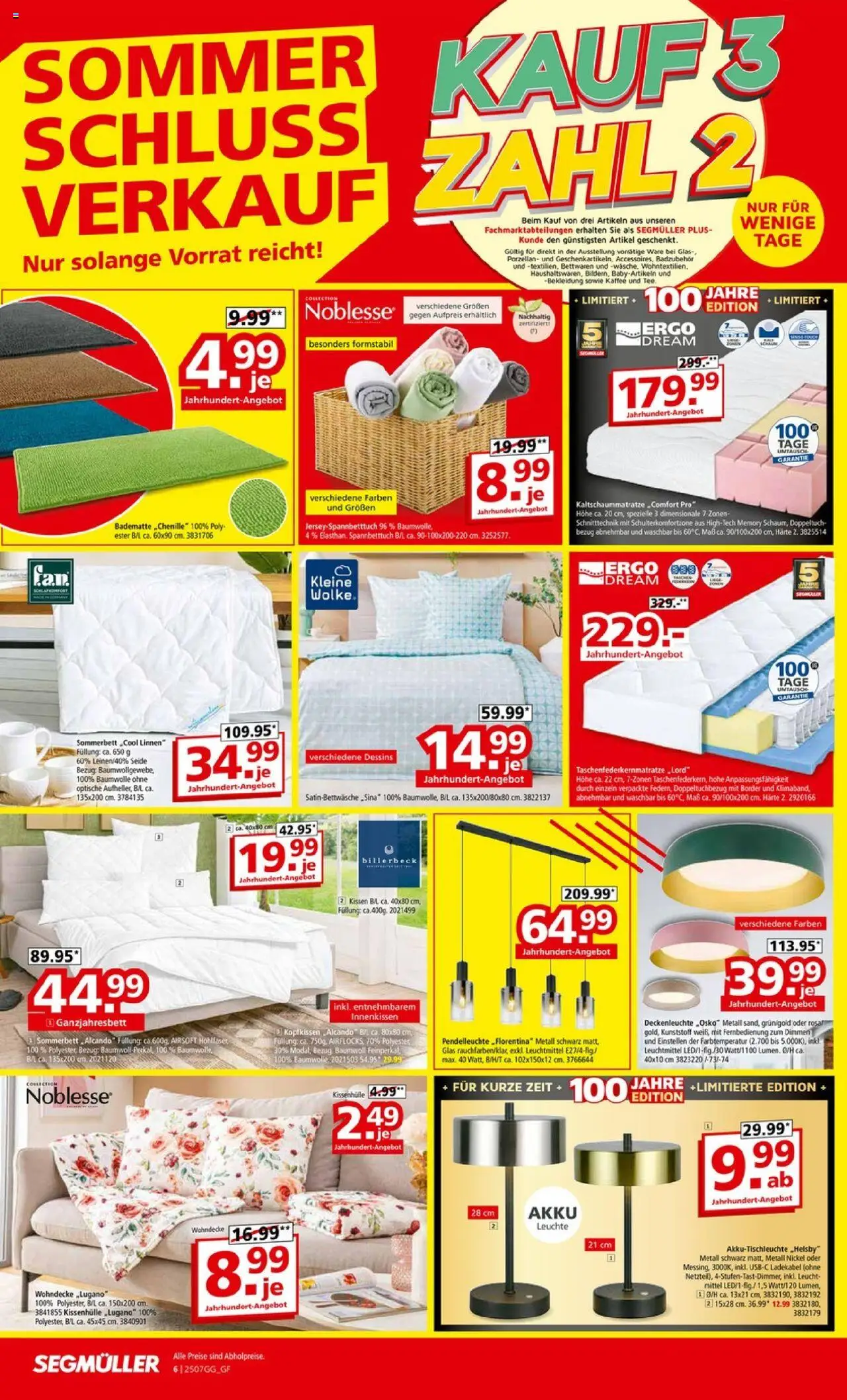 Segmüller Prospekt 	 - gültig ab dem 20.07.2025 | Seite: 6 | Produkte: Kissen, Kaffee, Kopfkissen, Bekleidung