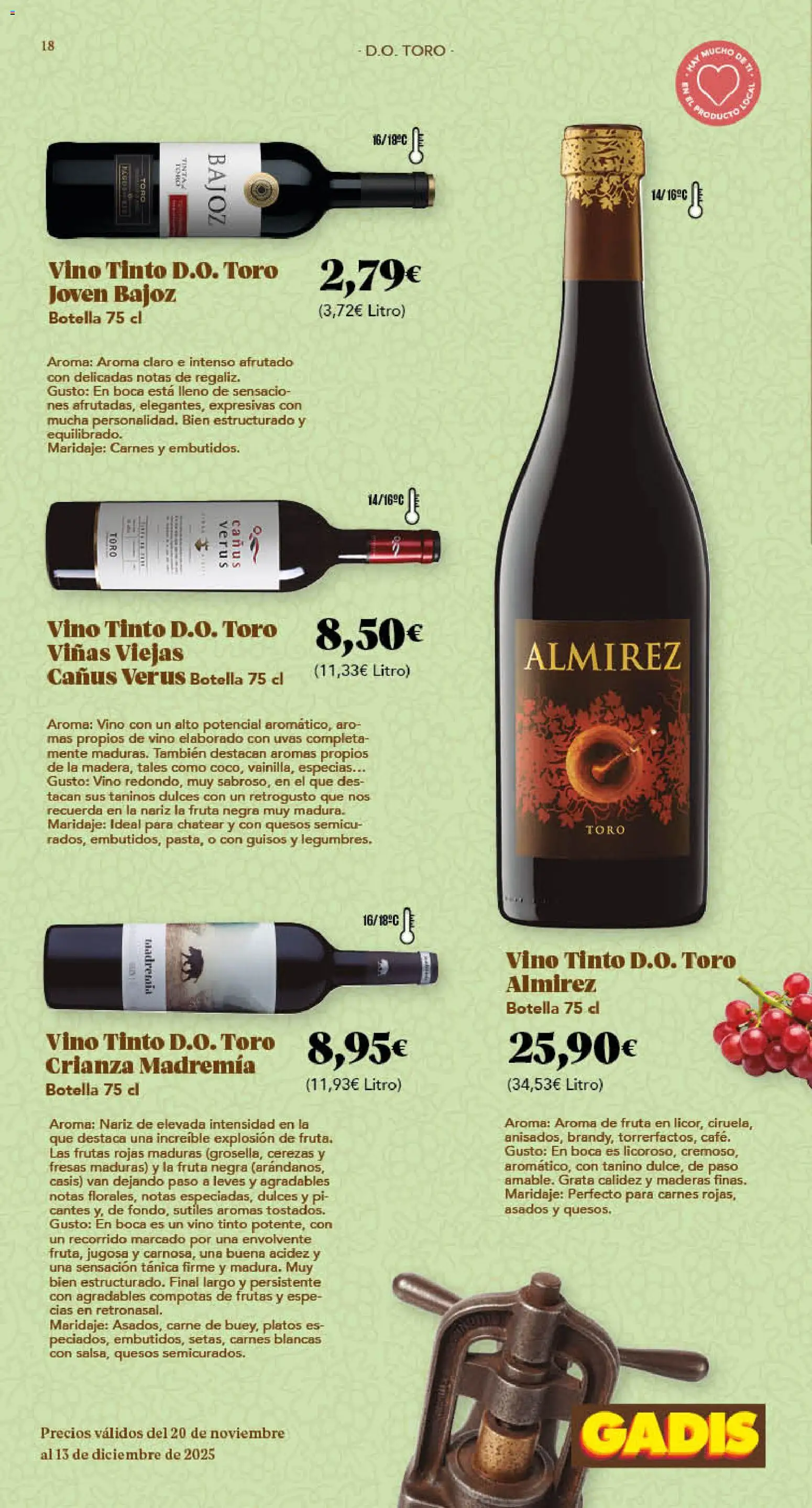 Gadis - folleto │ válido desde el 20.11.2025 | Página: 18 | Productos: Τζίντζερ, Vino, Fresas