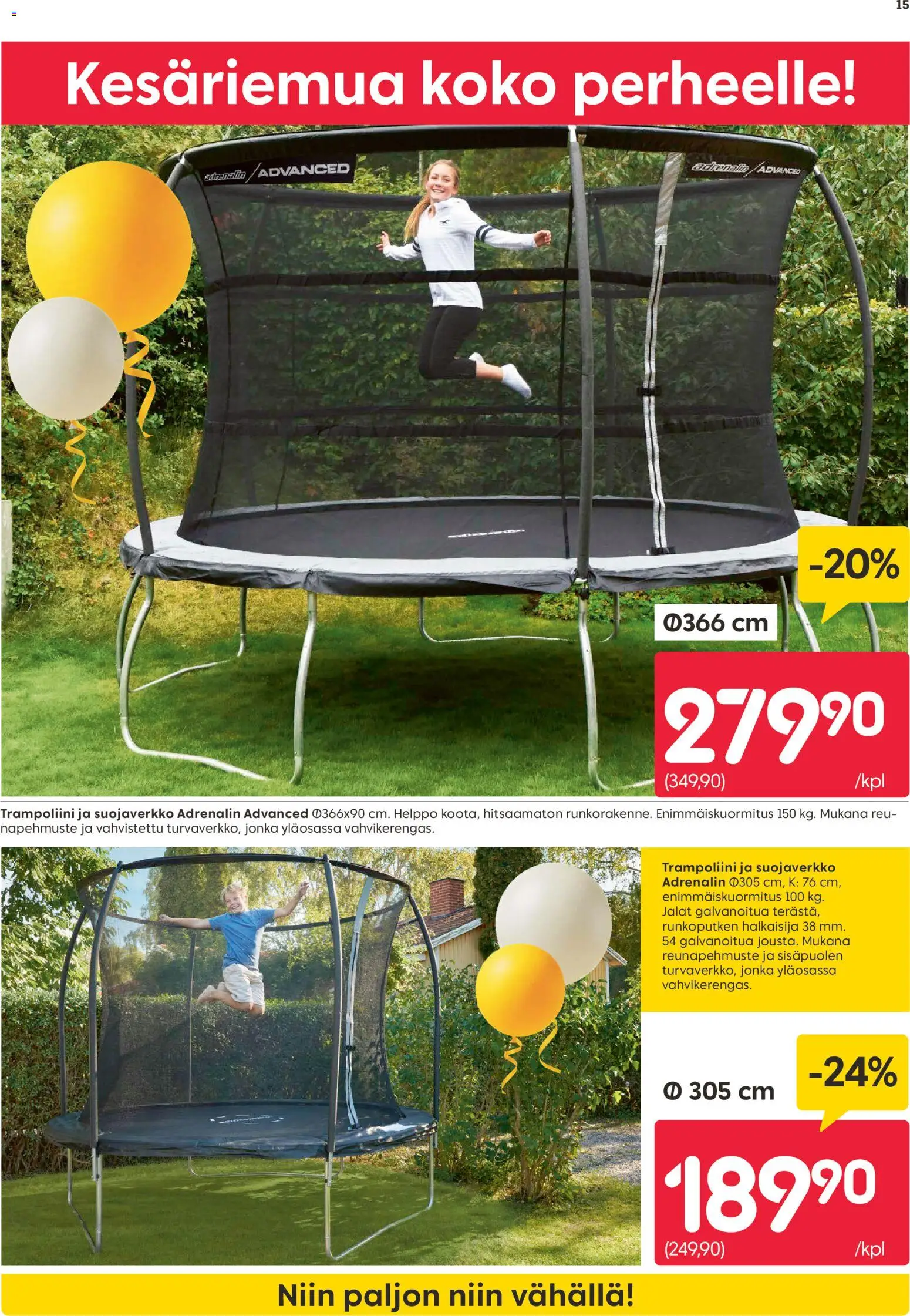 Rusta tarjoukset – voimassa 13.04.2026 alkaen | Sivu: 15 | Tuotteet: Trampoliini