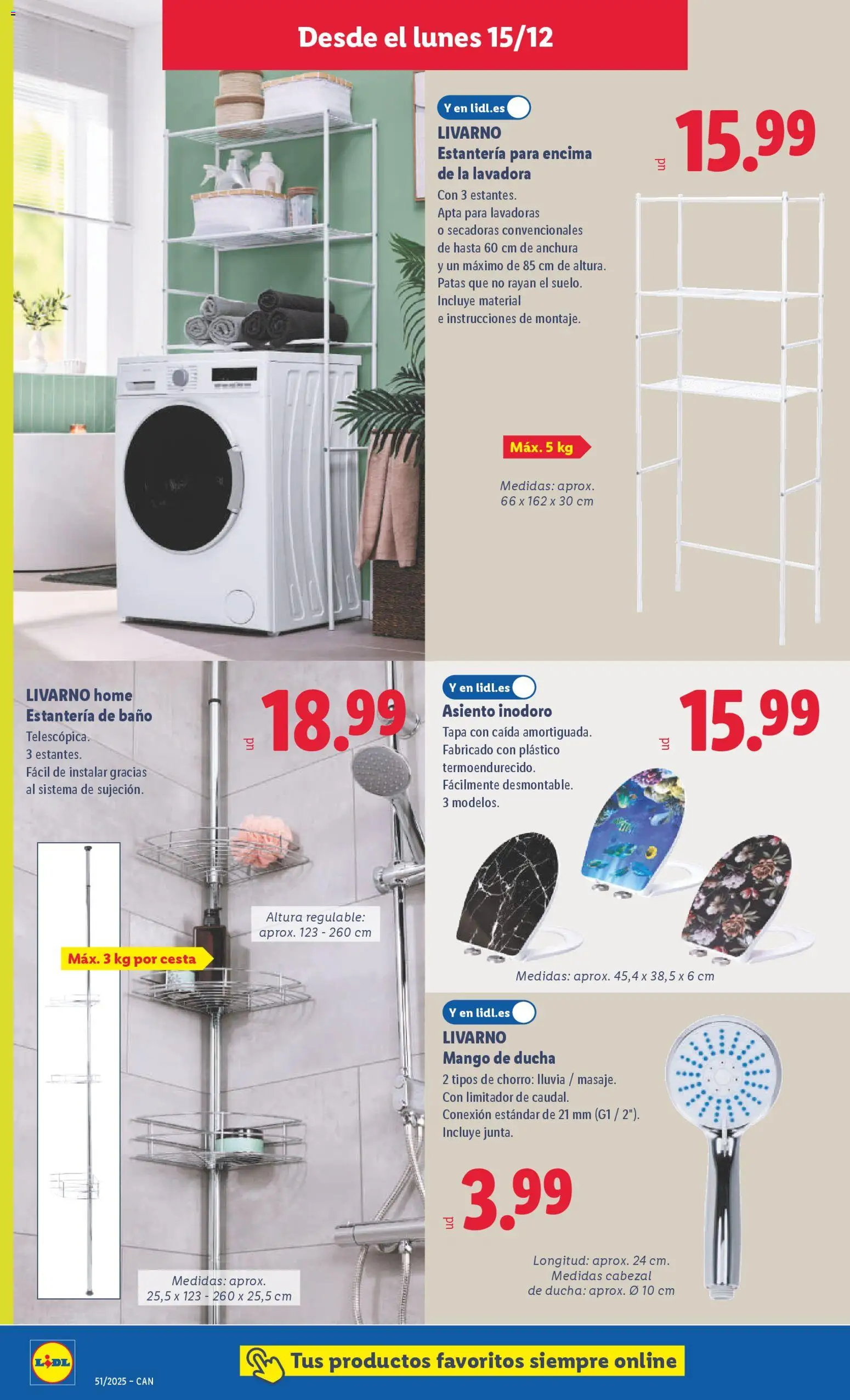 Lidl - Canarias │ válido desde el 15.12.2025 | Página: 8 | Productos: Ρούτερ, Baño, Ducha, Cesta