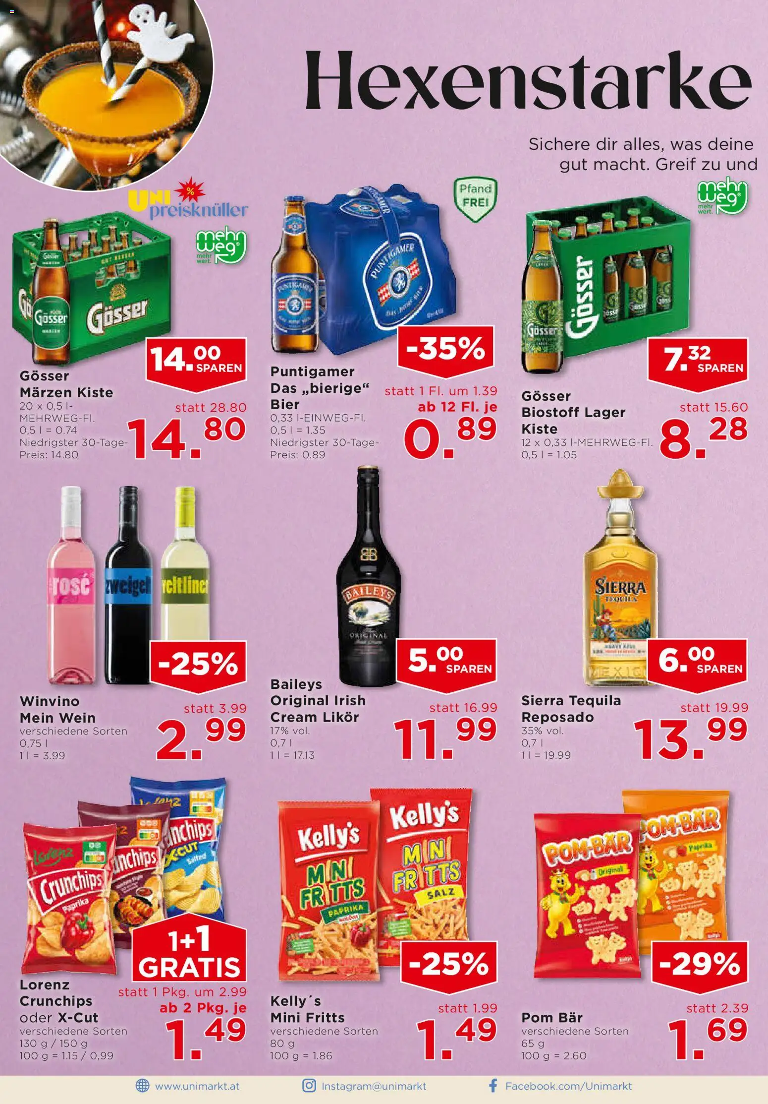Unimarkt Süd gültig ab 29.10.2025 | Seite: 10 | Produkte: Salz, Wein, Bier