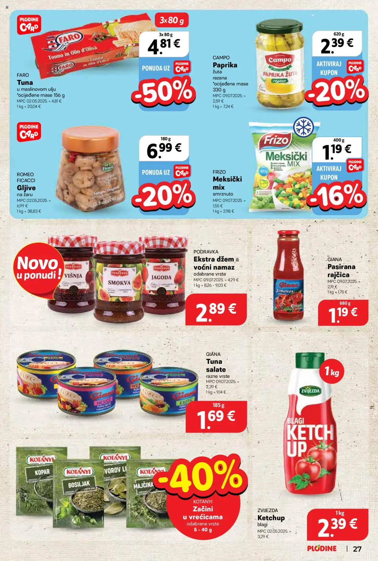 Plodine katalog | vrijedi od 13.08.2025 | Stranica: 27 | Proizvodi: Paprika, Začini, Bosiljak, Namaz