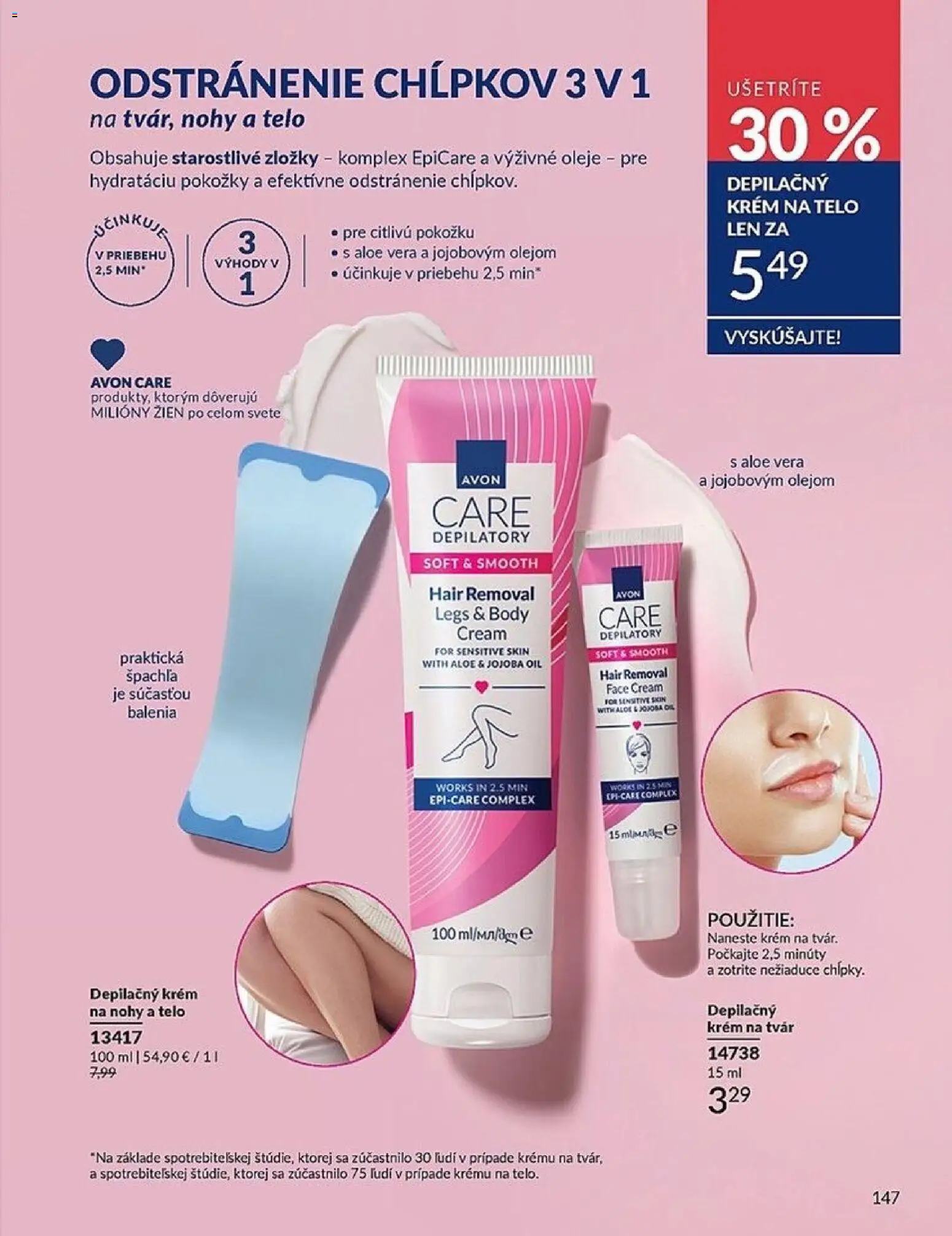 Nové Avon akcie – leták je platný od 01.03.2026 | Strana: 147 | Produkty: Depilačný krém, Krém