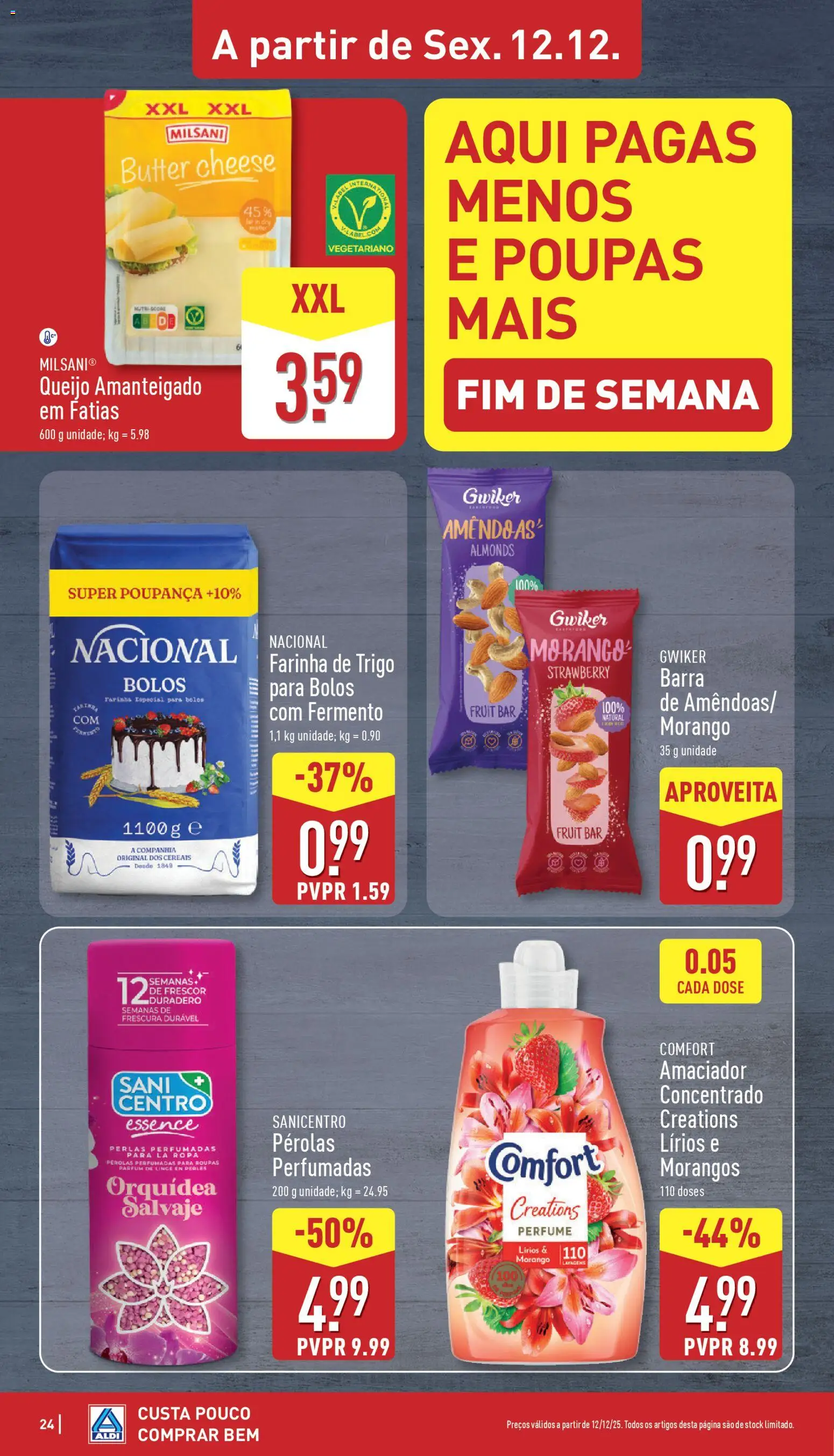 Aldi folheto │ válido de 08.12.2025 | Página: 24 | Produtos: Farinha de trigo, Perfume, Roupas, Morangos