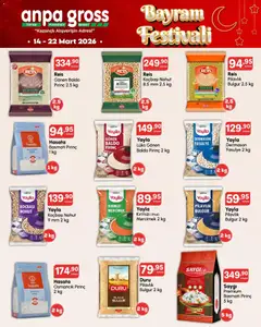 14.03.2026 tarihinden itibaren geçerli olan Anpa Gross kataloğu önizlemesi | Sayfa: 9 | Ürünler: Fasulye, Ravioli, Pirinç
