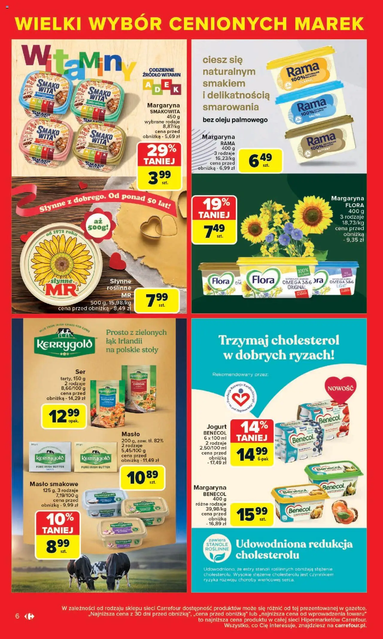 Carrefour Gazetka - Cenione marki, super ceny od 04.08.2025 | Strona: 6 | Produkty: Margaryna, Masło, Jogurt, Cheddar