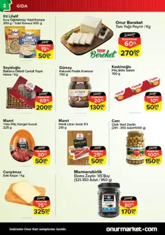 Onur Market Katalog - 24.07.2025 tarihinden itibaren geçerlidir | Sayfa: 2 | Ürünler: Salam, Yulaf, Sosis, Tepsi