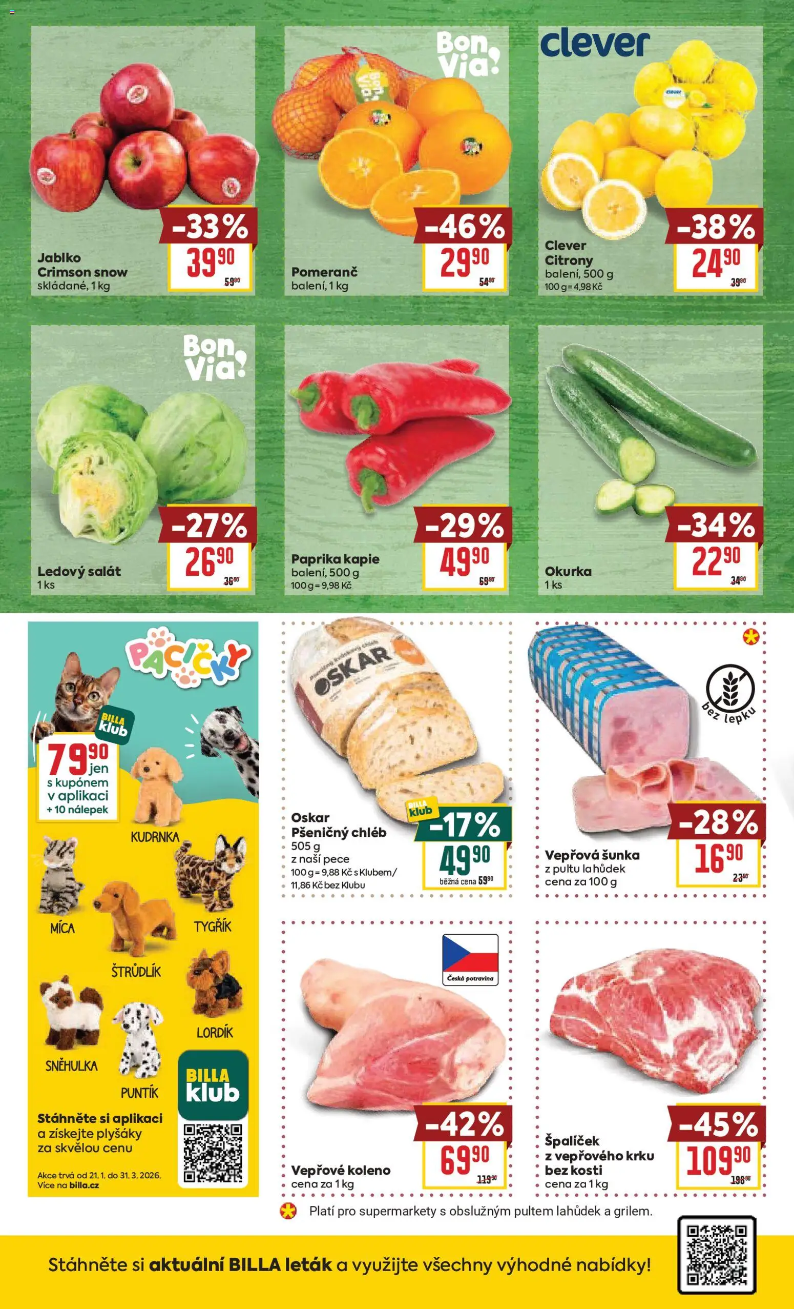 Billa Malý leták od 25.02.2026 | Strana: 2 | Produkty: Vepřové koleno, Salát, Citróny, Clever
