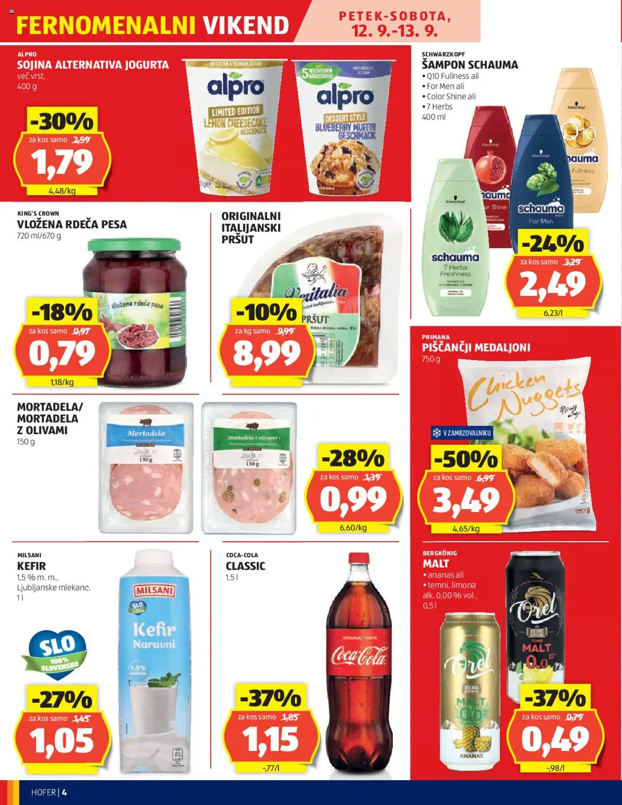 Novi Hofer katalog ponudbe – veljaven od 11.09.2025 | Stran: 4 | Izdelki: Pršut, Kos, Sampon, Limona
