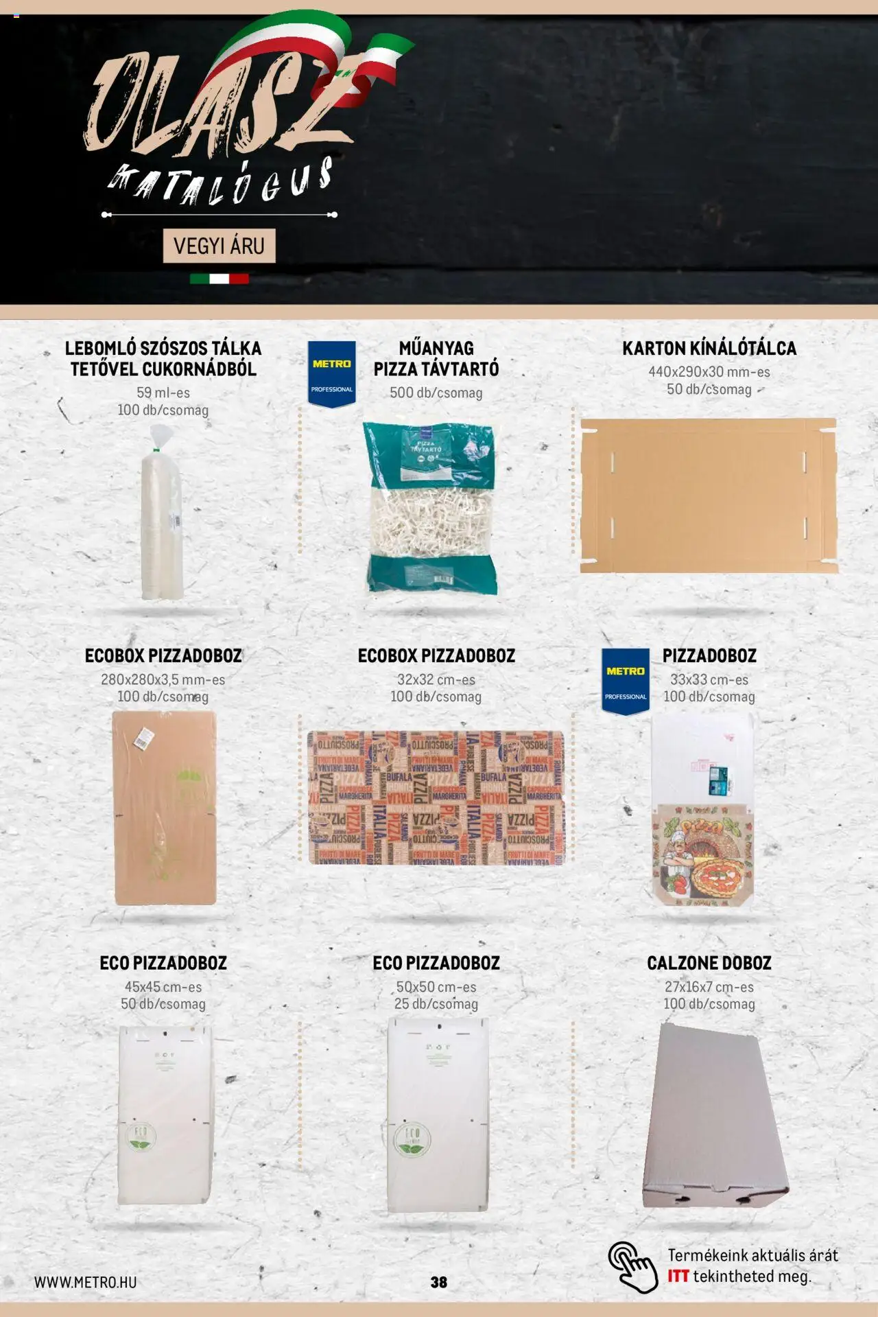 Metro akciós ujság - amely érvényes a következő dátumtól: 02.11.2023 | Oldal: 38 | Termékek: Doboz, Pizza