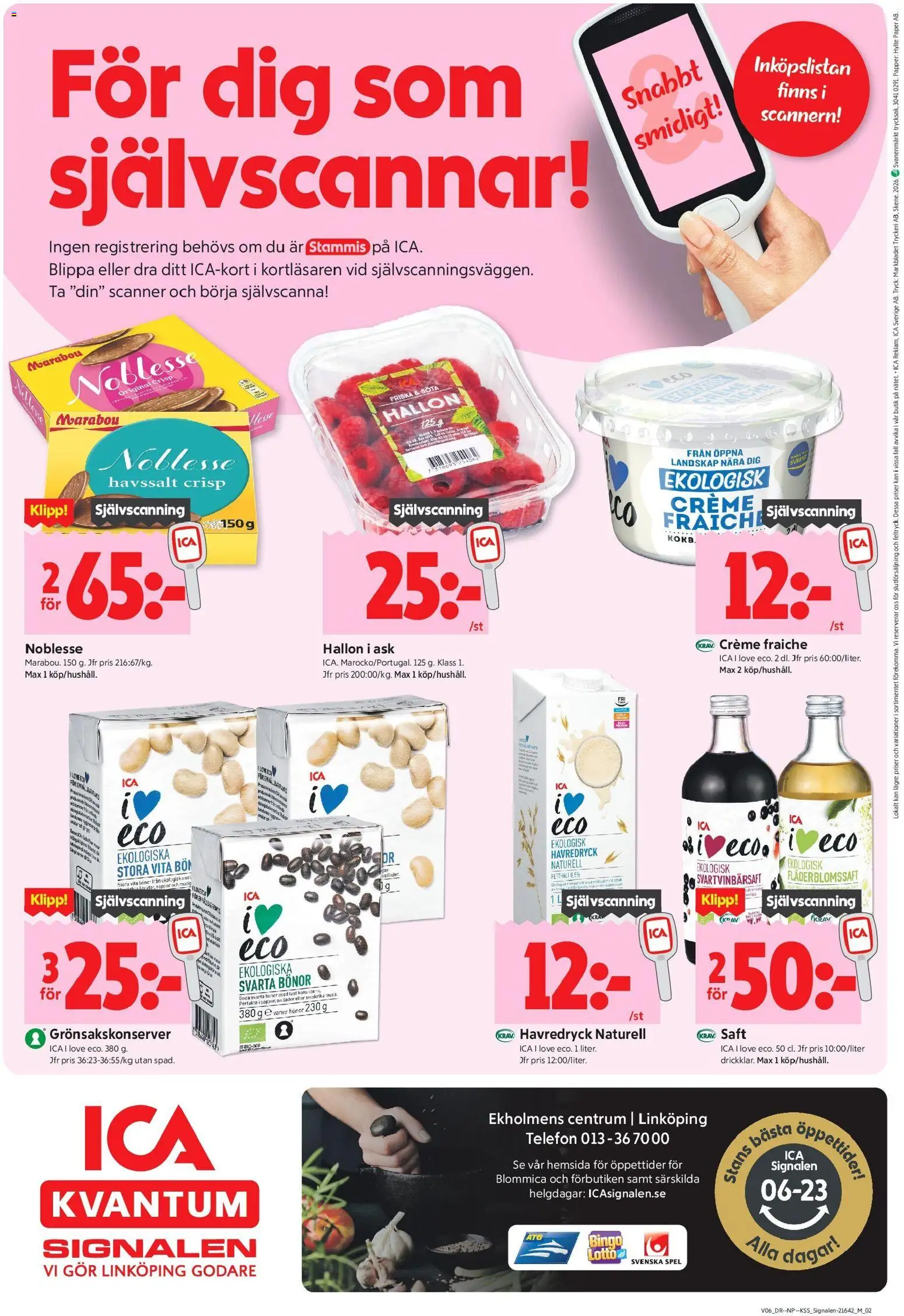 ICA Kvantum reklamblad aktuell från 02.02.2026 | Sida: 8 | Produkter: Creme fraiche, Papper, Bönor, Spel
