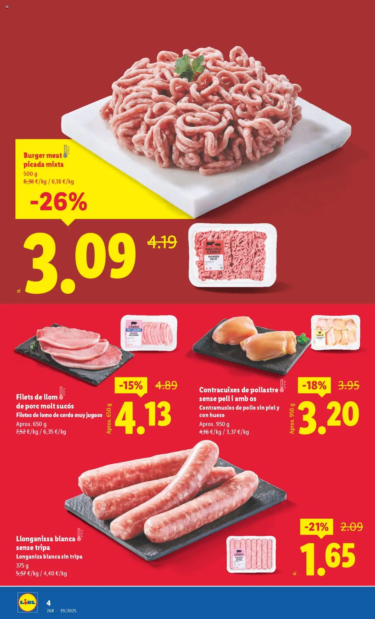 Lidl - Manresa │ válido desde el 26.09.2025 | Página: 4 | Productos: Cerdo, Longaniza