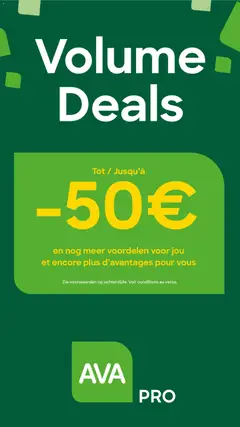 AVA Volume Deals - Voorbeeld van een folder van AVA, geldig van 30.10.2025