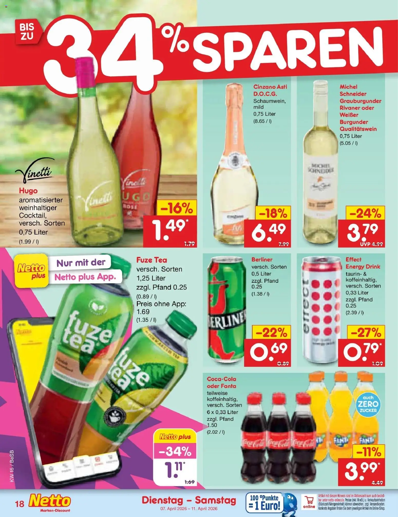 Netto Marken-Discount Prospekt Kremmen	 – gültig ab 05.04.2026 | Seite: 20 | Produkte: Berliner, Fuze tea, Fanta, Energy