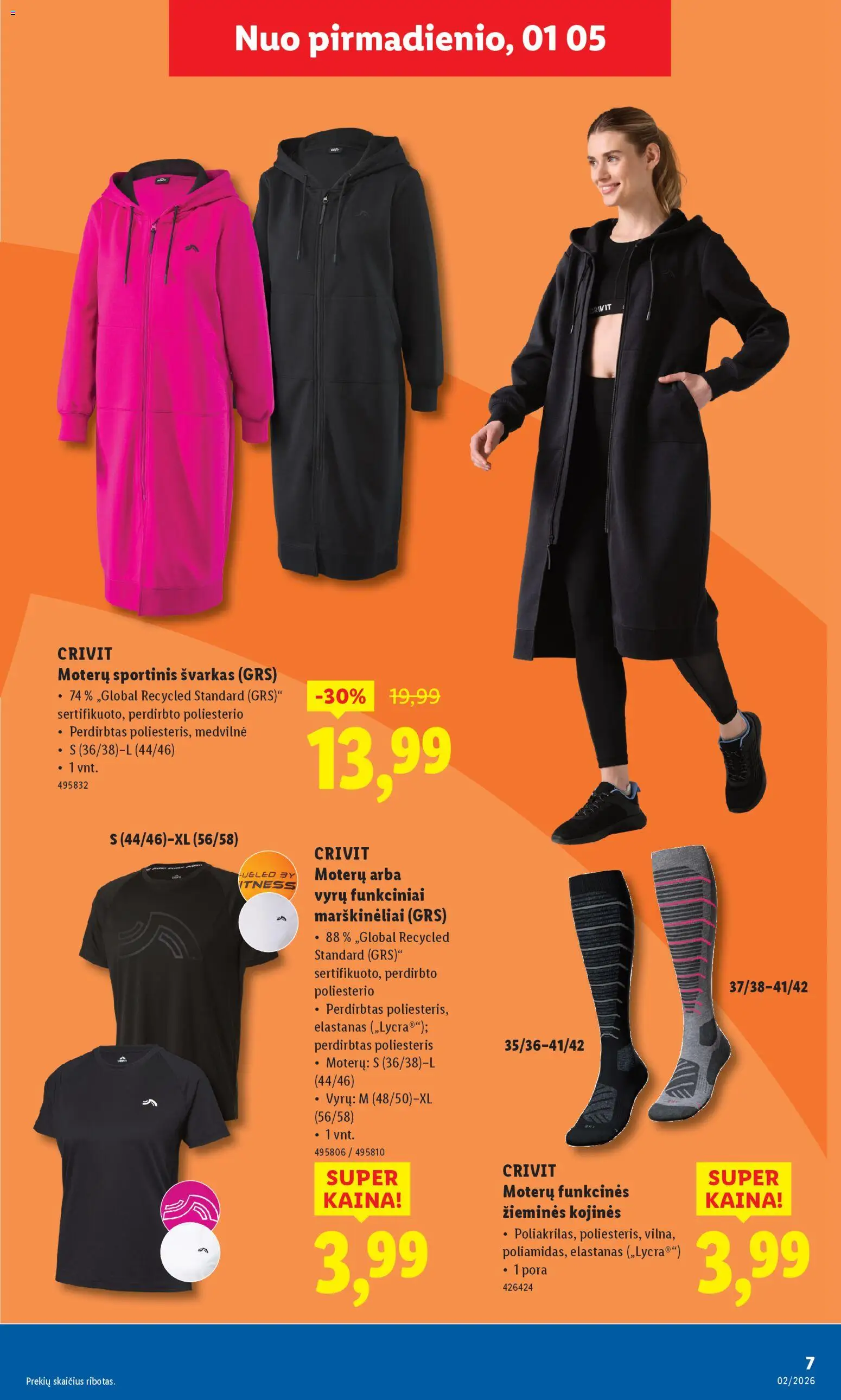 LIDL akcijos nuo 05.01.2026 | Puslapis: 7 | Prekių: Marškinėliai, Švarkas, Kojinės