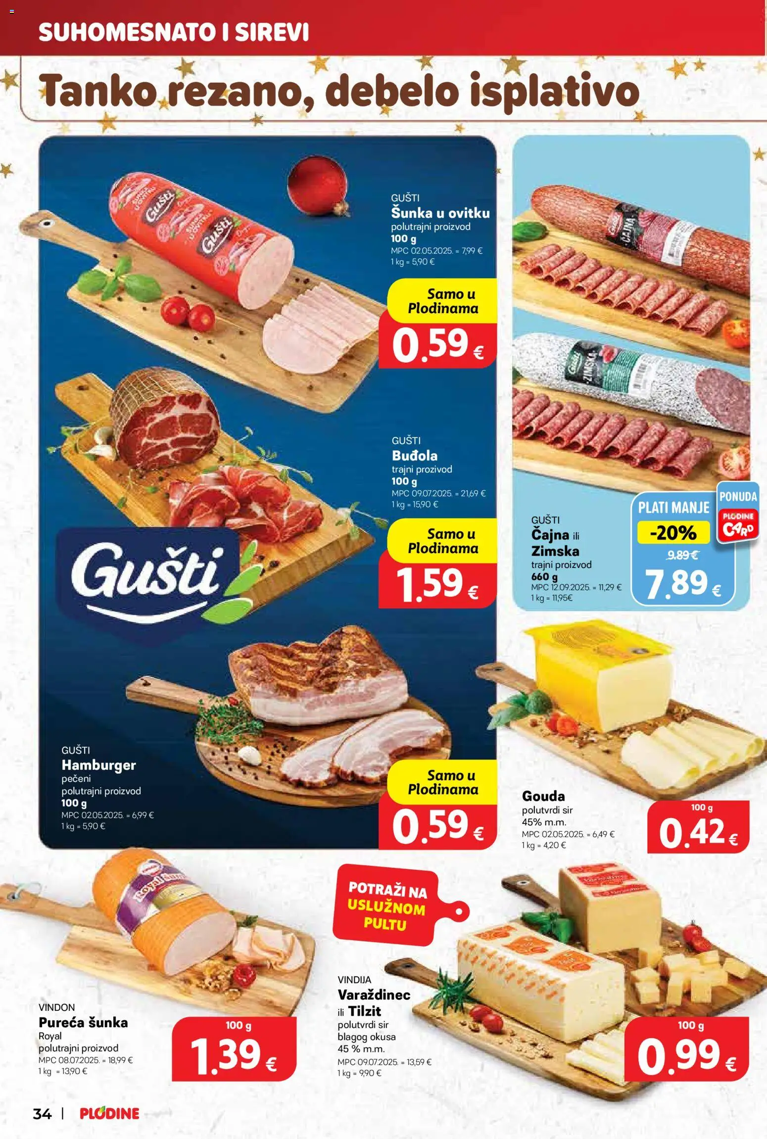 Plodine katalog | vrijedi od 17.12.2025 | Stranica: 34 | Proizvodi: Vindija, Sir, Hamburger, Gouda
