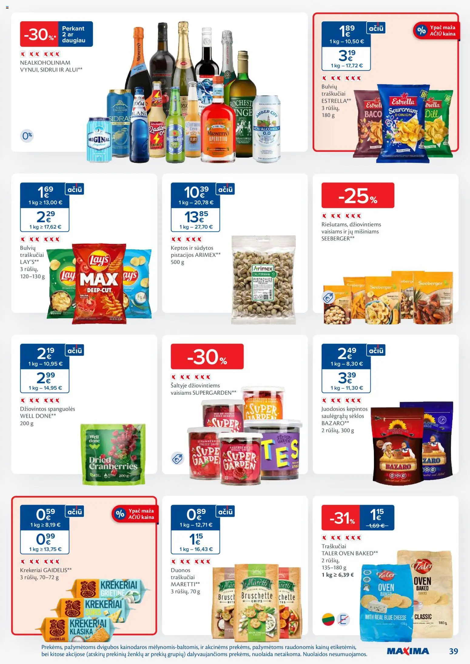 MAXIMA akcijos nuo 20.01.2026 | Puslapis: 39 | Prekių: Sėklos, Grietinė, Traškučiai, Pistacijos