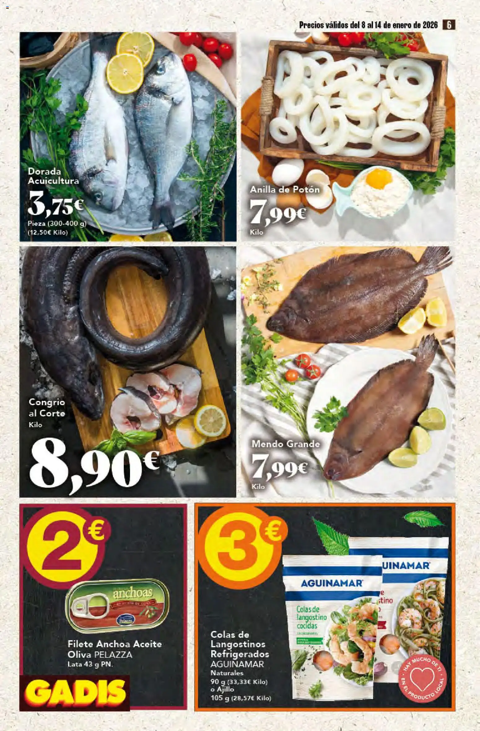 Gadis - folleto │ válido desde el 08.01.2026 | Página: 6 | Productos: Aceite, Filete, Anchoa, Langostino