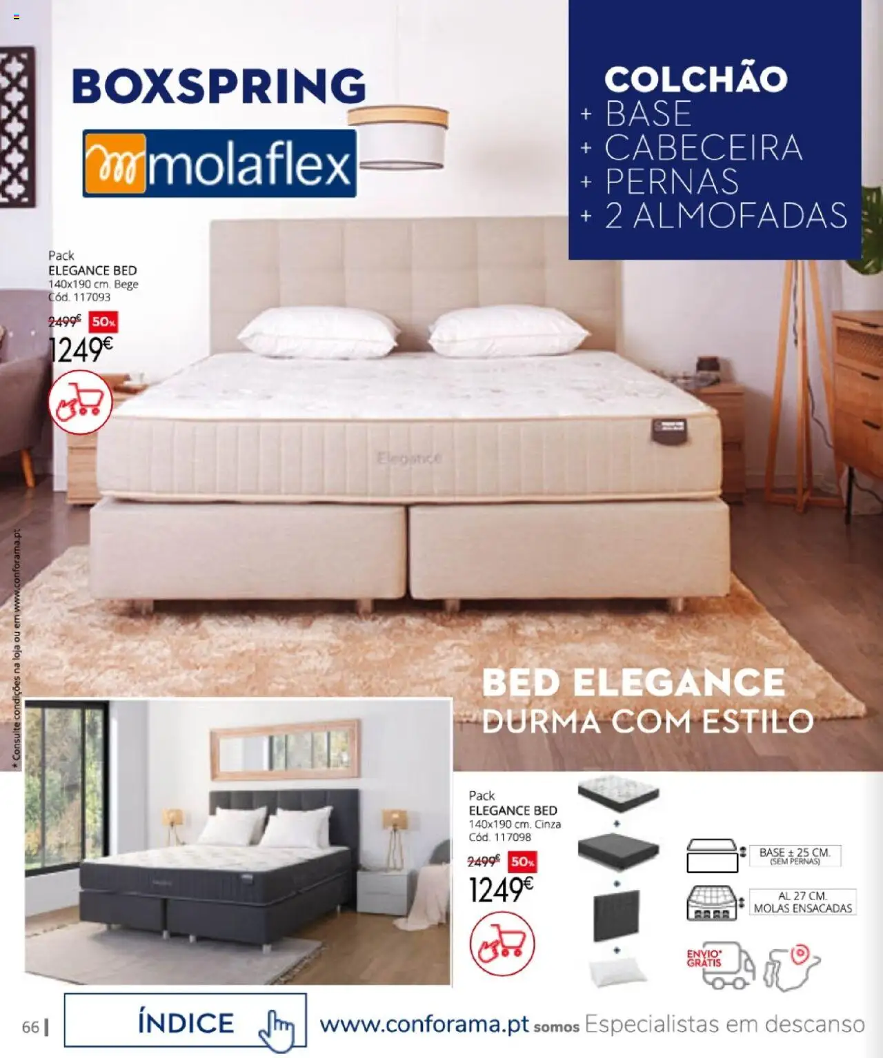 Conforama - Descanso  │ válido de 07.08.2025 | Página: 66 | Produtos: Base, Colchão