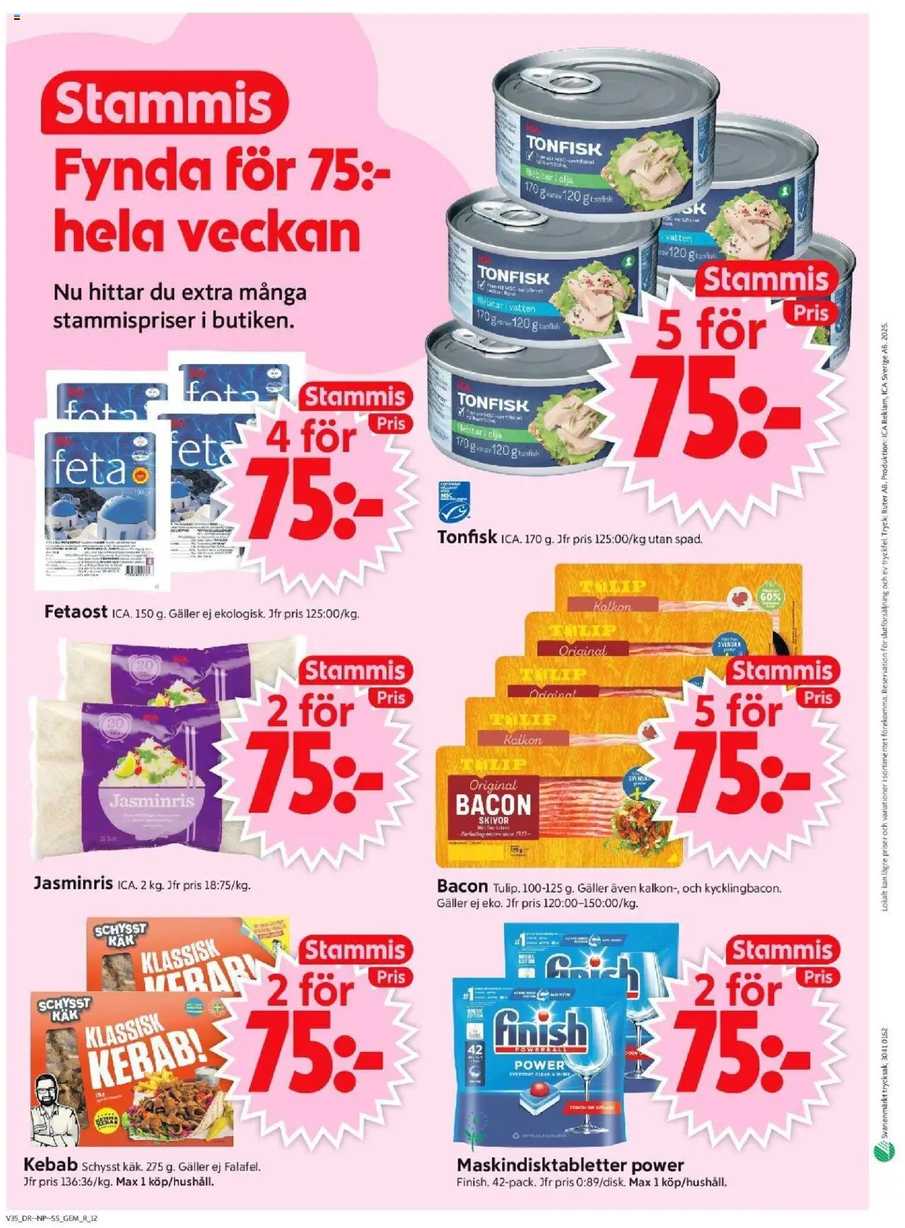 ICA Supermarket reklamblad aktuell från 25.08.2025 | Sida: 14 | Produkter: Galler, Fetaost, Olja, Tonfisk