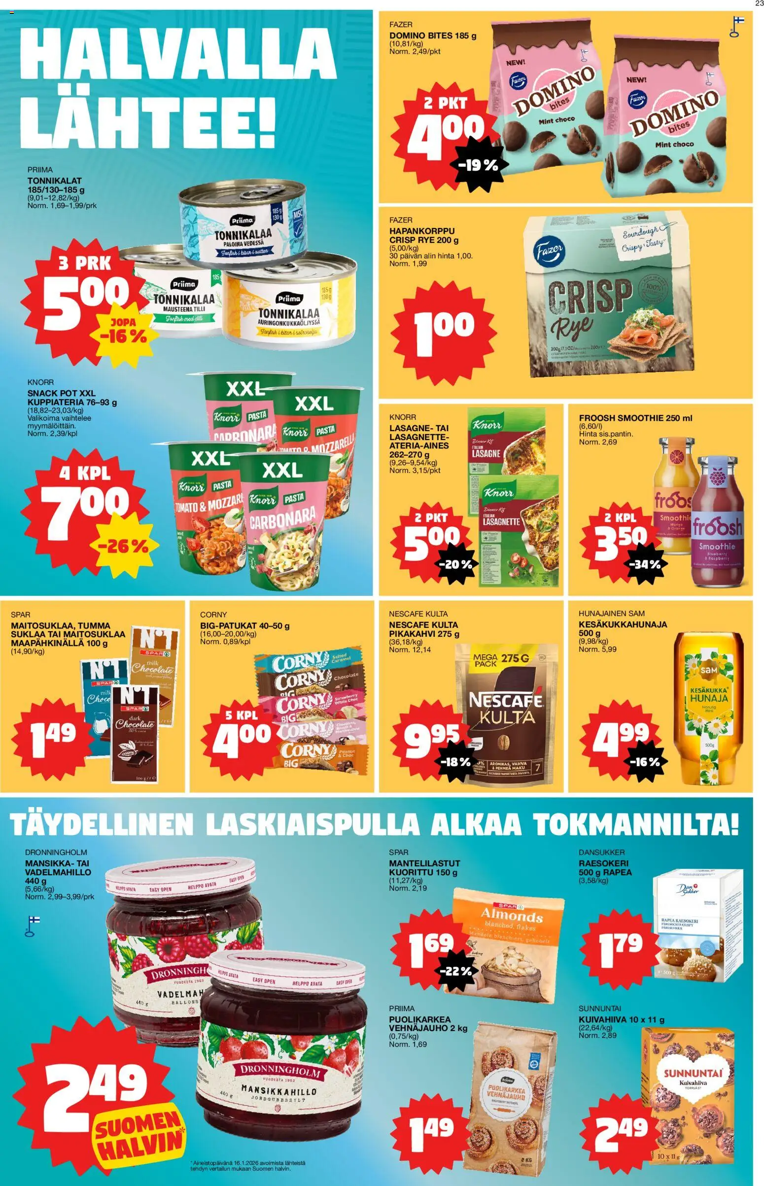 Tokmanni tarjoukset – voimassa 02.02.2026 alkaen | Sivu: 23 | Tuotteet: Vadelmahillo, Mansikkahillo, Pasta, Hunaja