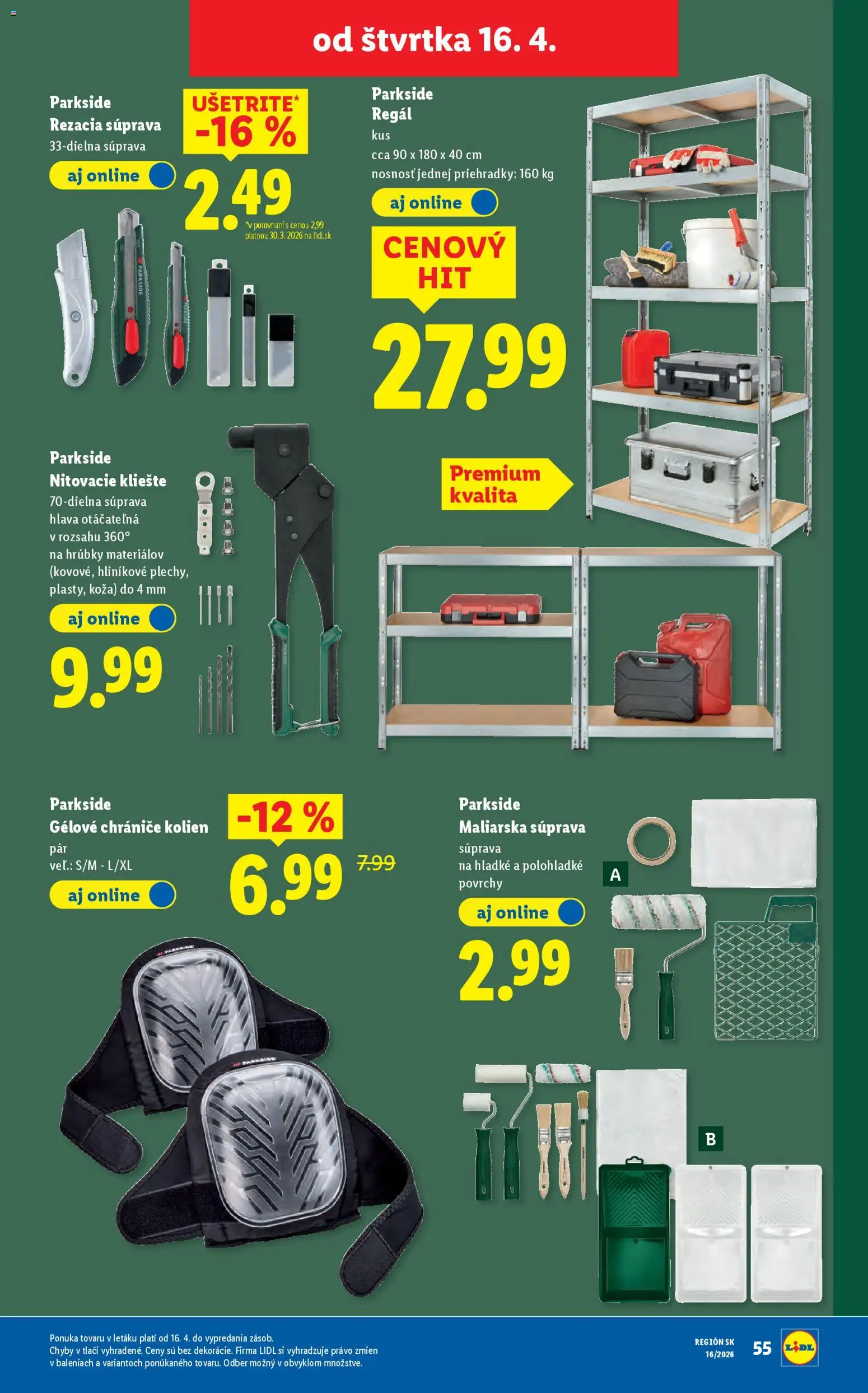 Nové Lidl akcie – leták je platný od 13.04.2026 | Strana: 81 | Produkty: Regál, Parkside