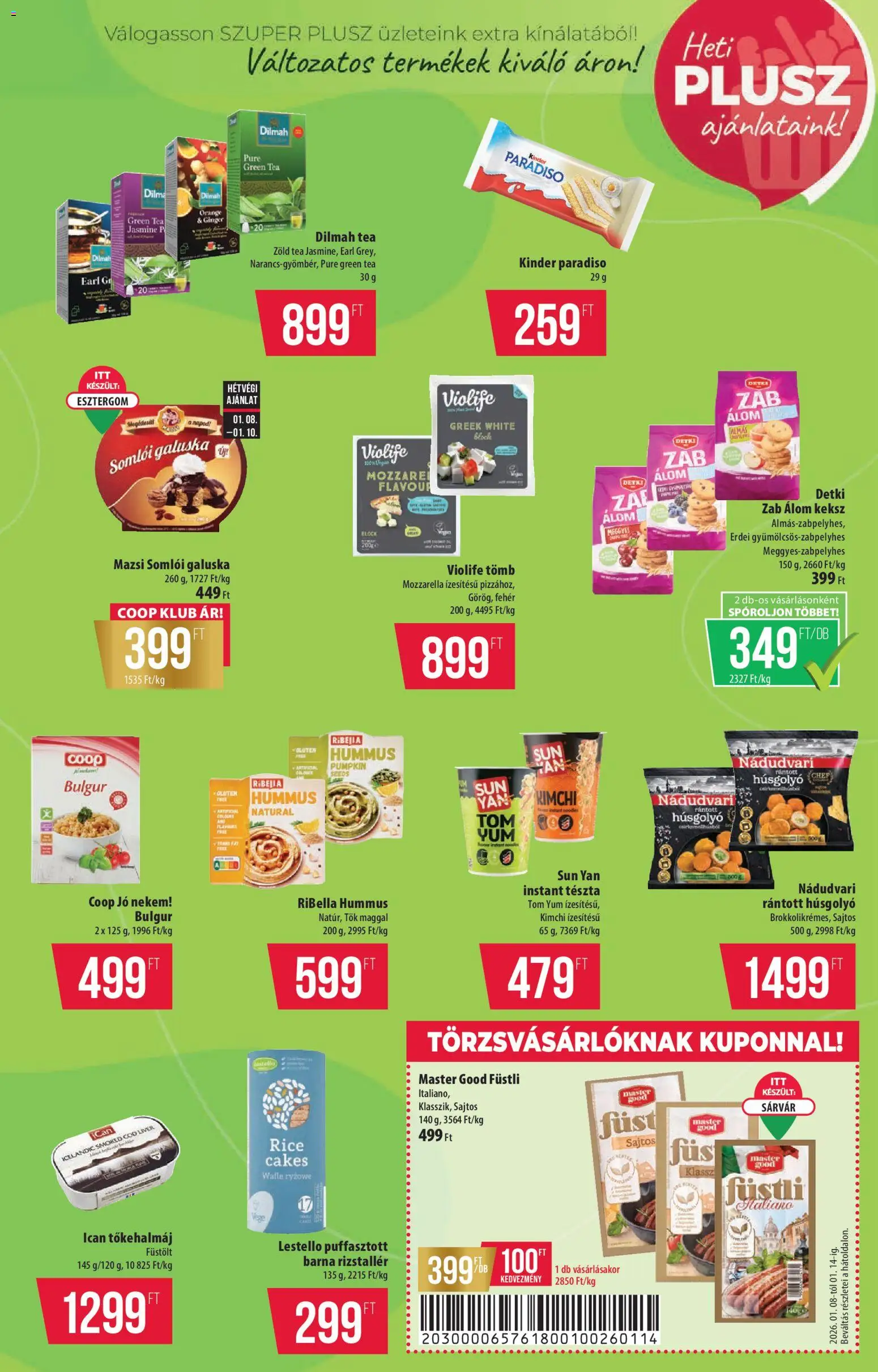 COOP akciós ujság - amely érvényes a következő dátumtól: 08.01.2026 | Oldal: 7 | Termékek: Tök, Tőkehalmáj, Tészta, Keksz