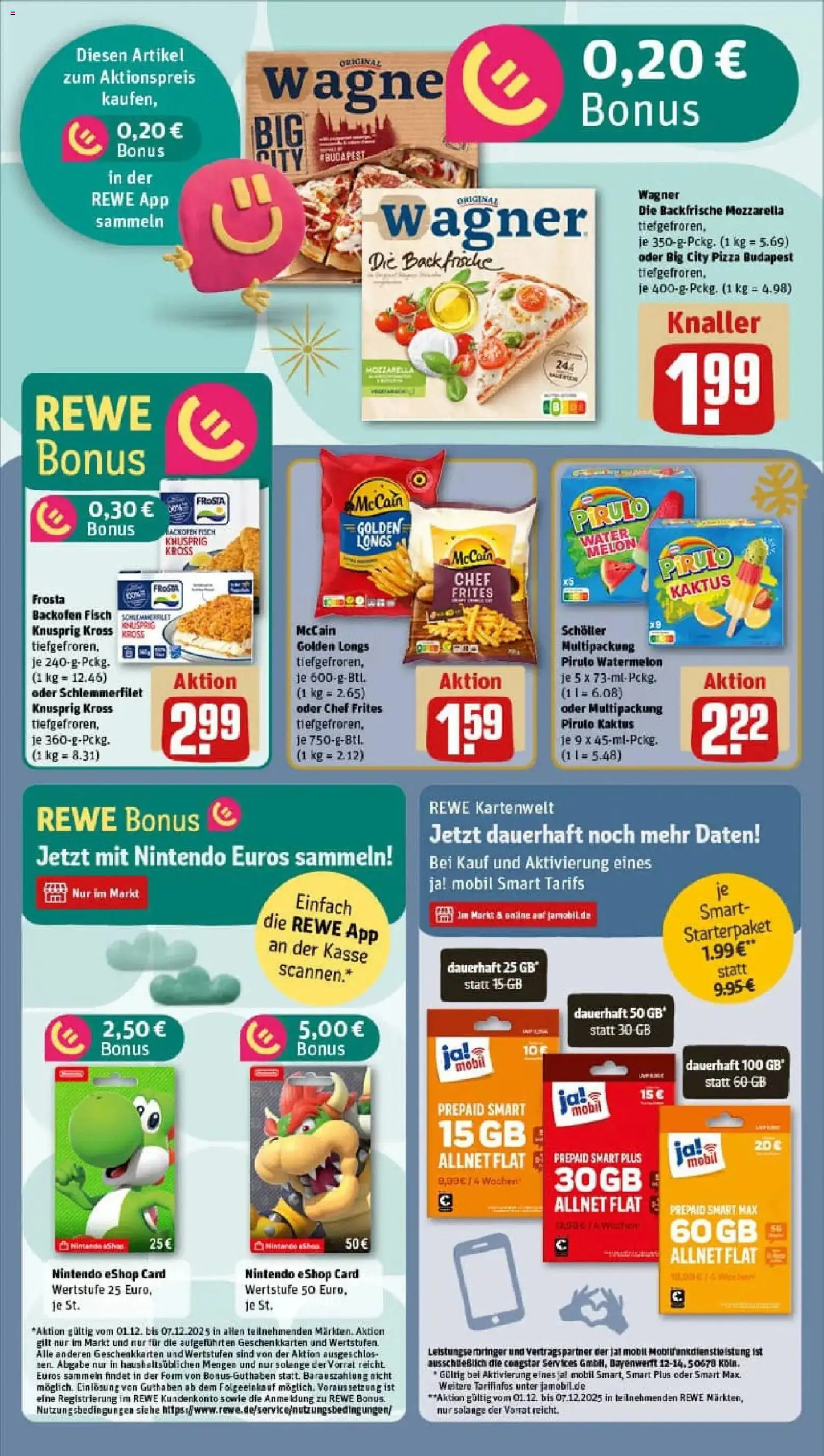 Rewe prospekt Frankfurt	 – gültig ab 01.12.2025 | Seite: 13 | Produkte: Mozzarella, McCain, Fisch, Pizza