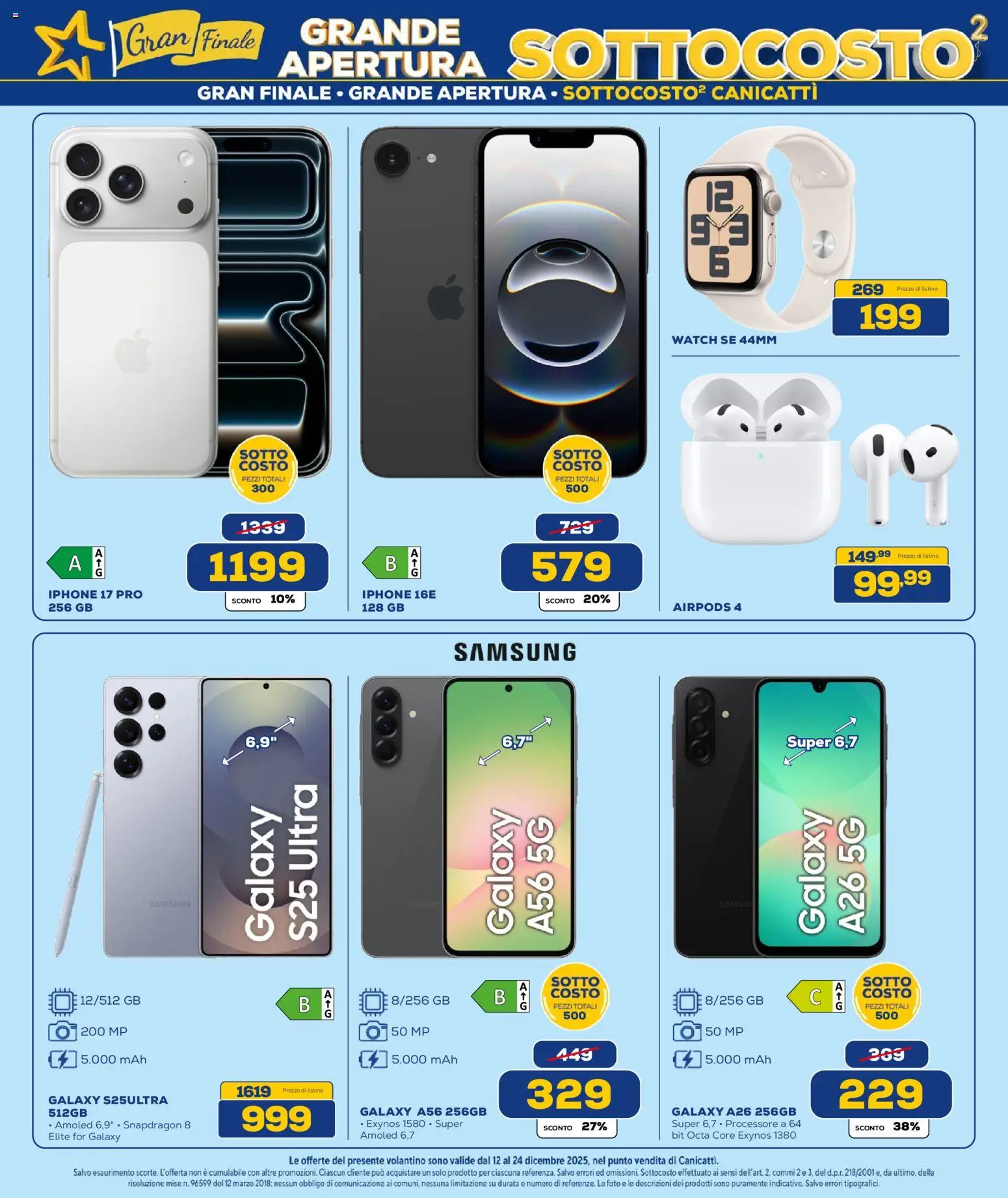 Volantino Euronics del 12.12.2025 | Pagina: 3 | Prodotti: Iphone, Airpods, Samsung