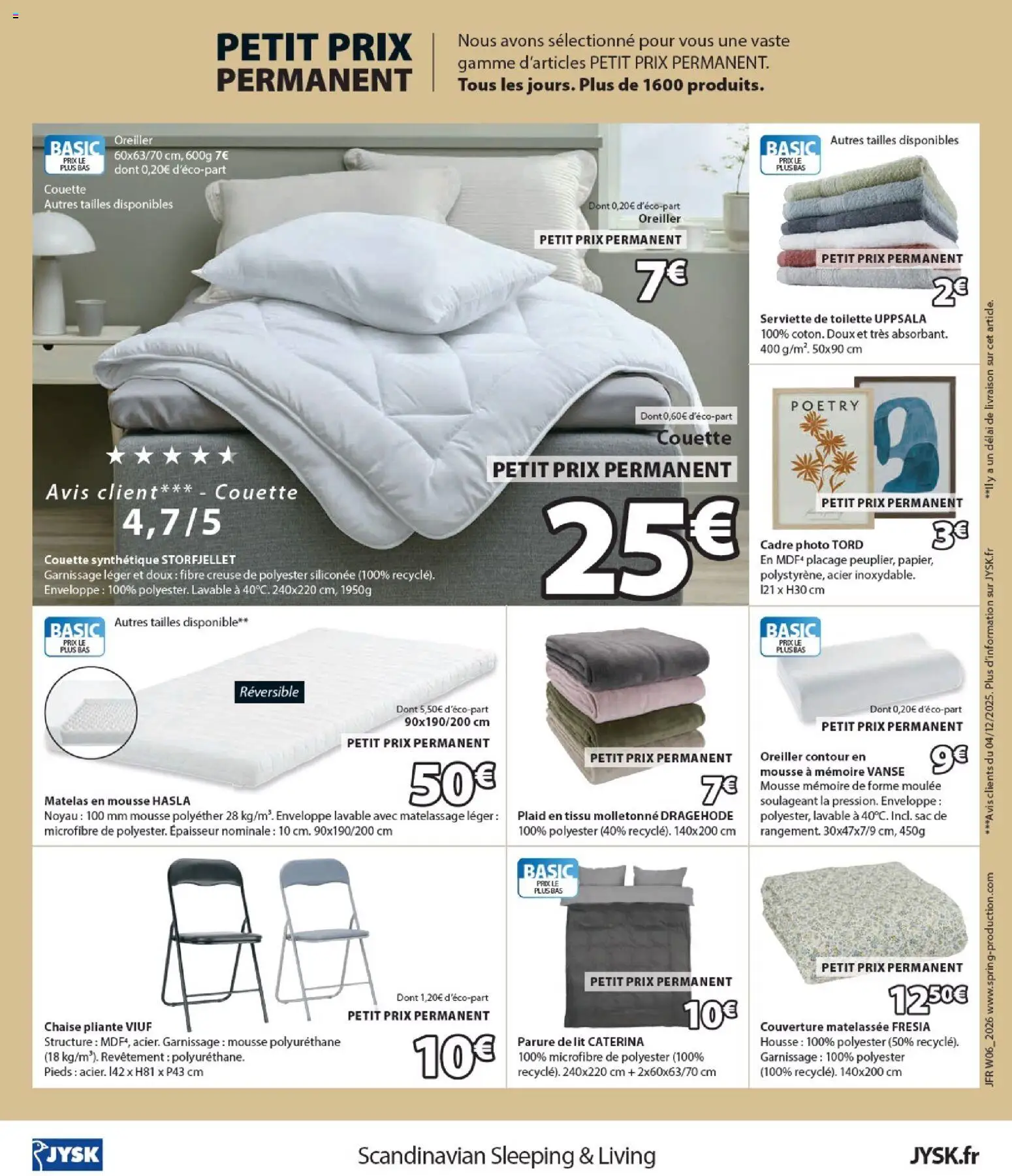 {H1} | Page: 12 | Produits: Enveloppe, Chaise pliante, Lit, Couette