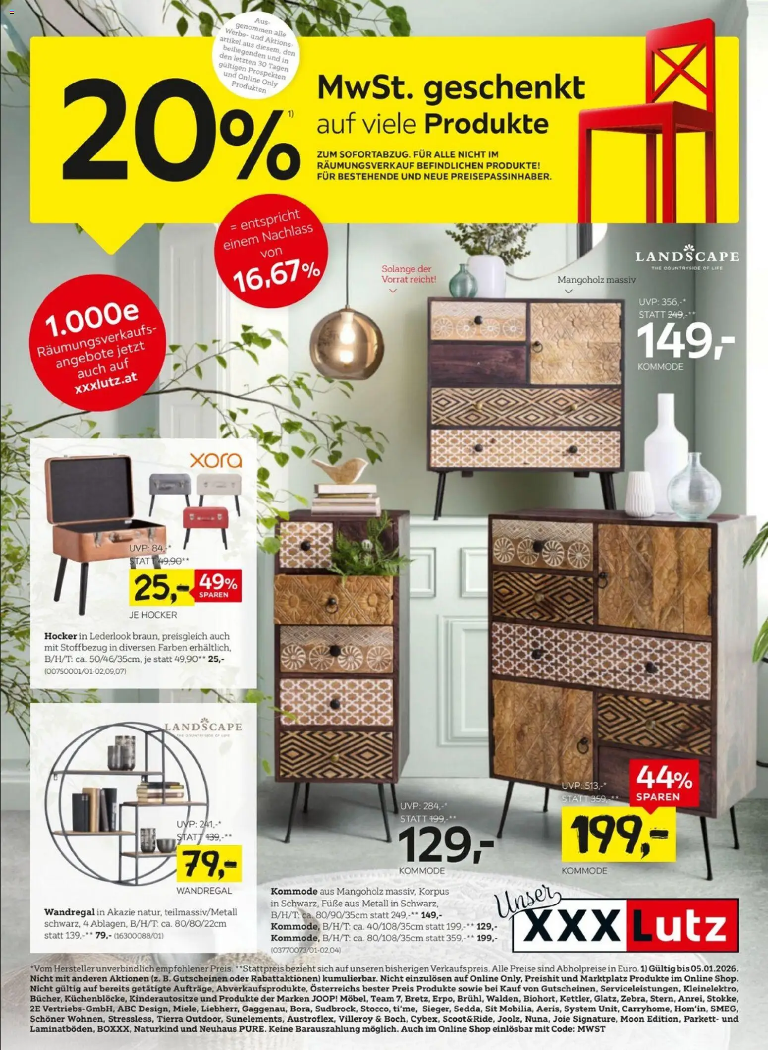 XXXLutz Räumungsgutscheine gültig ab 29.12.2025 | Seite: 1 | Produkte: Kommode